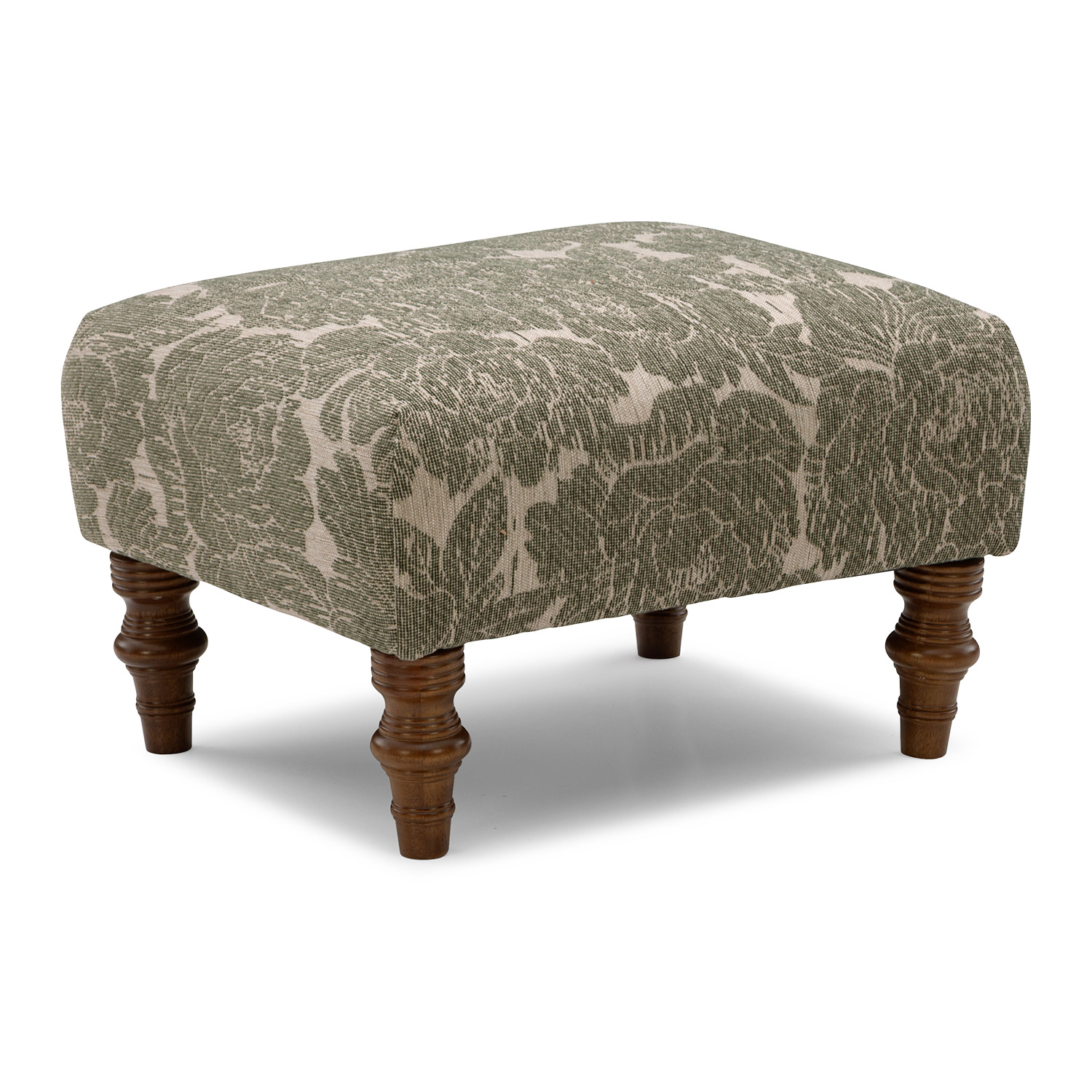 F14dw - Ottoman With Turned Wood Legs - Dark Walnut - F14DW F14DW