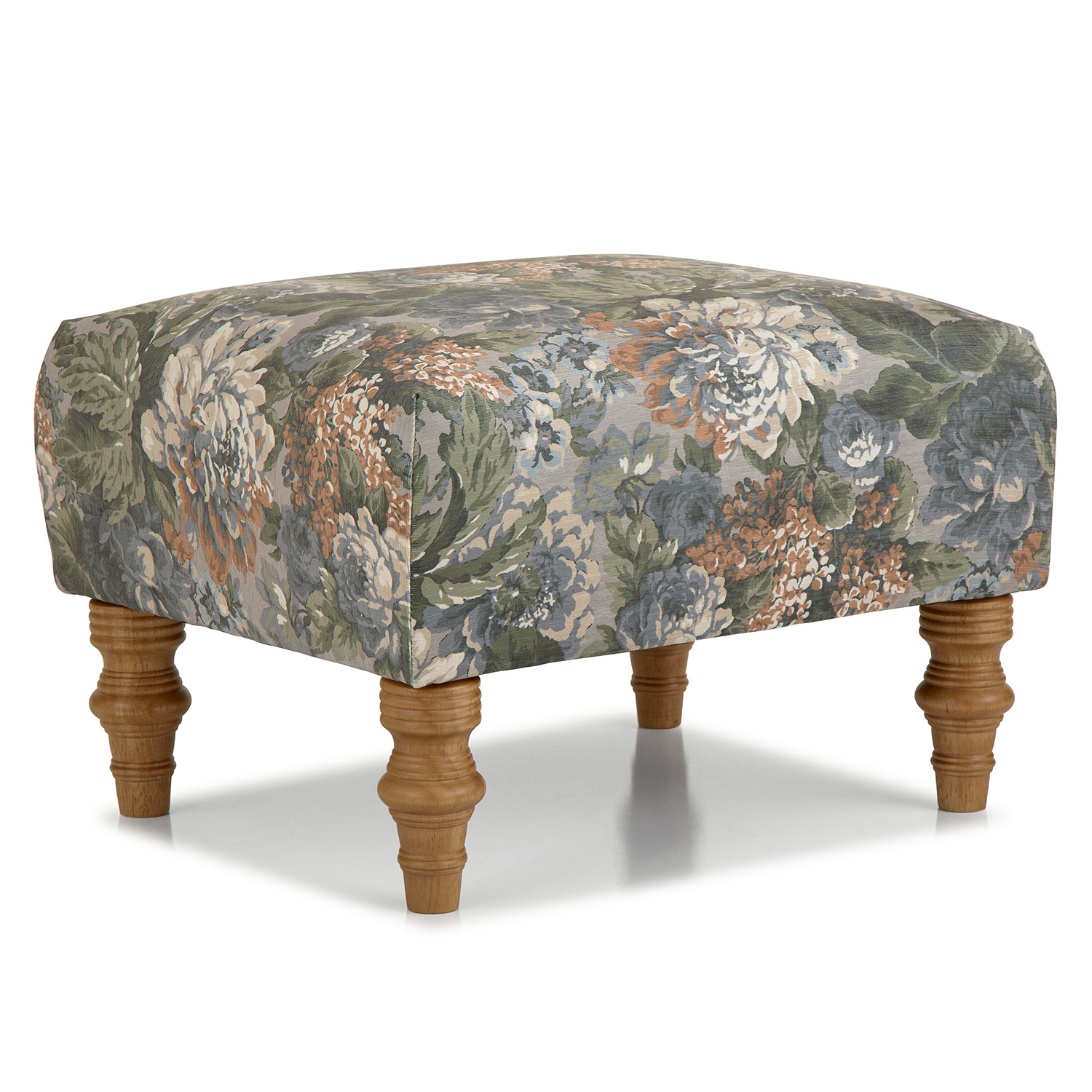 F14dw - Ottoman With Turned Wood Legs - Dark Walnut - F14DW F14DW