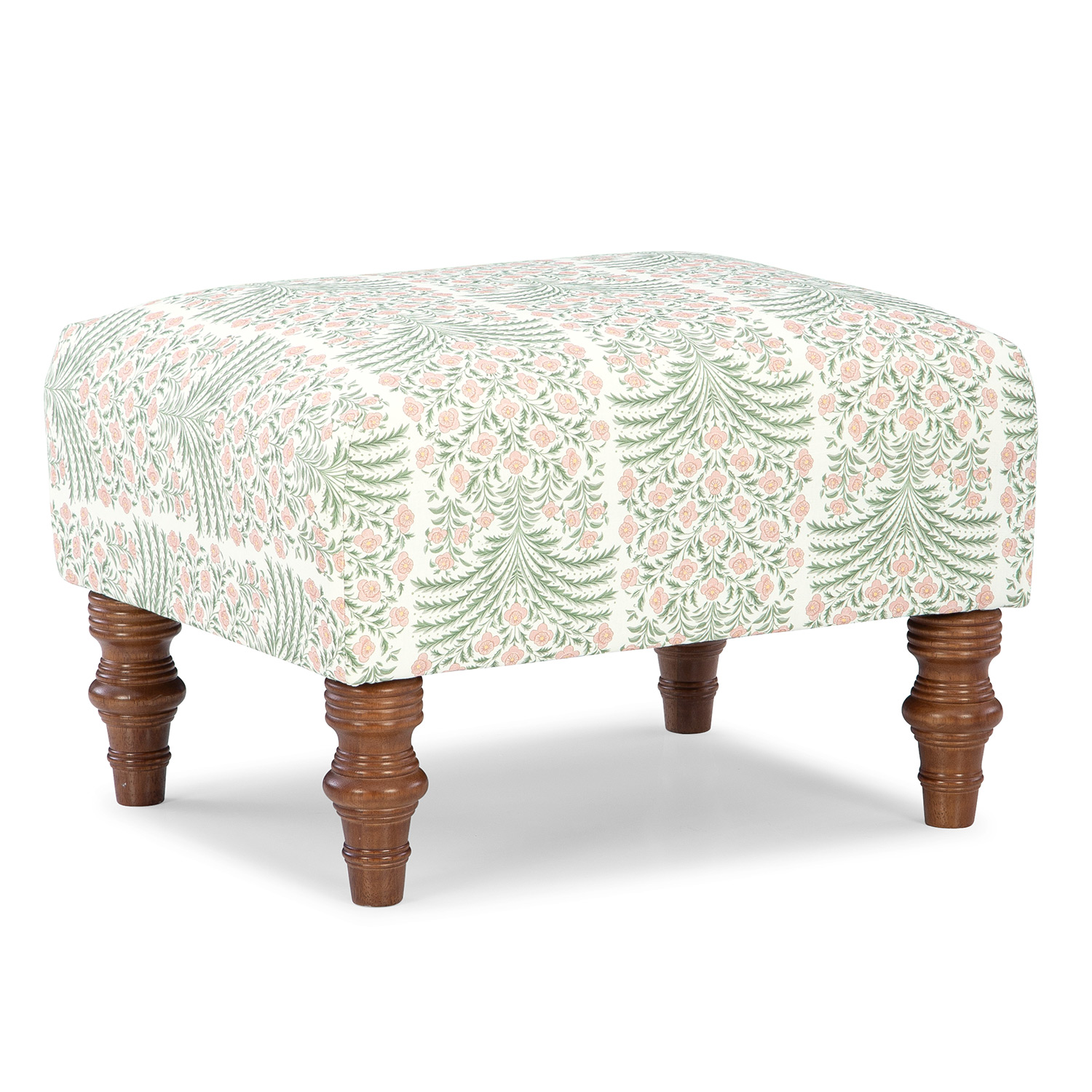 F14dw - Ottoman With Turned Wood Legs - Dark Walnut - F14DW F14DW