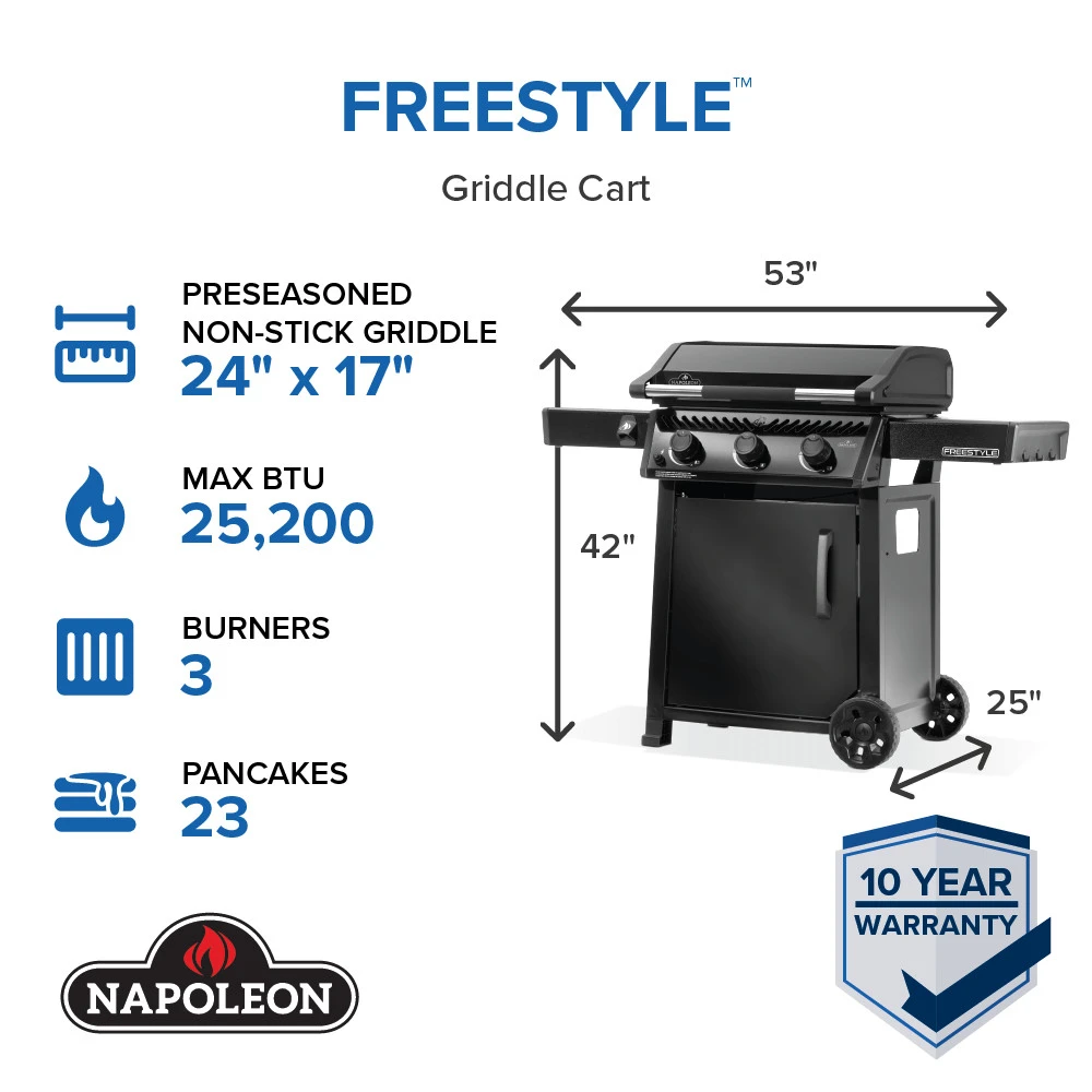 Freestyle™ 24 Inch Pre-seasoned Non-Stick Griddle F24DFTNK
