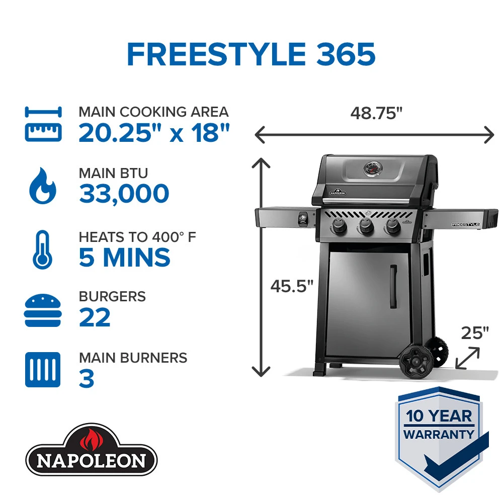 Freestyle™ 365 3-Burner, Gas Grill F365DNGT