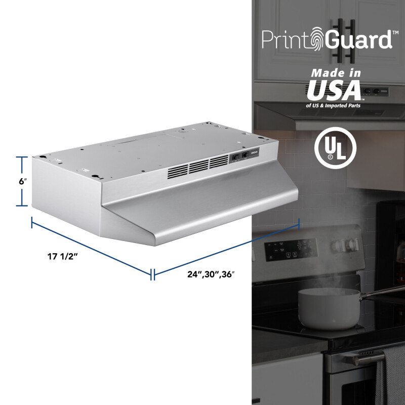 24-Inch Convertible Under-Cabinet Range Hood, 230 Max Blower CFM view 3