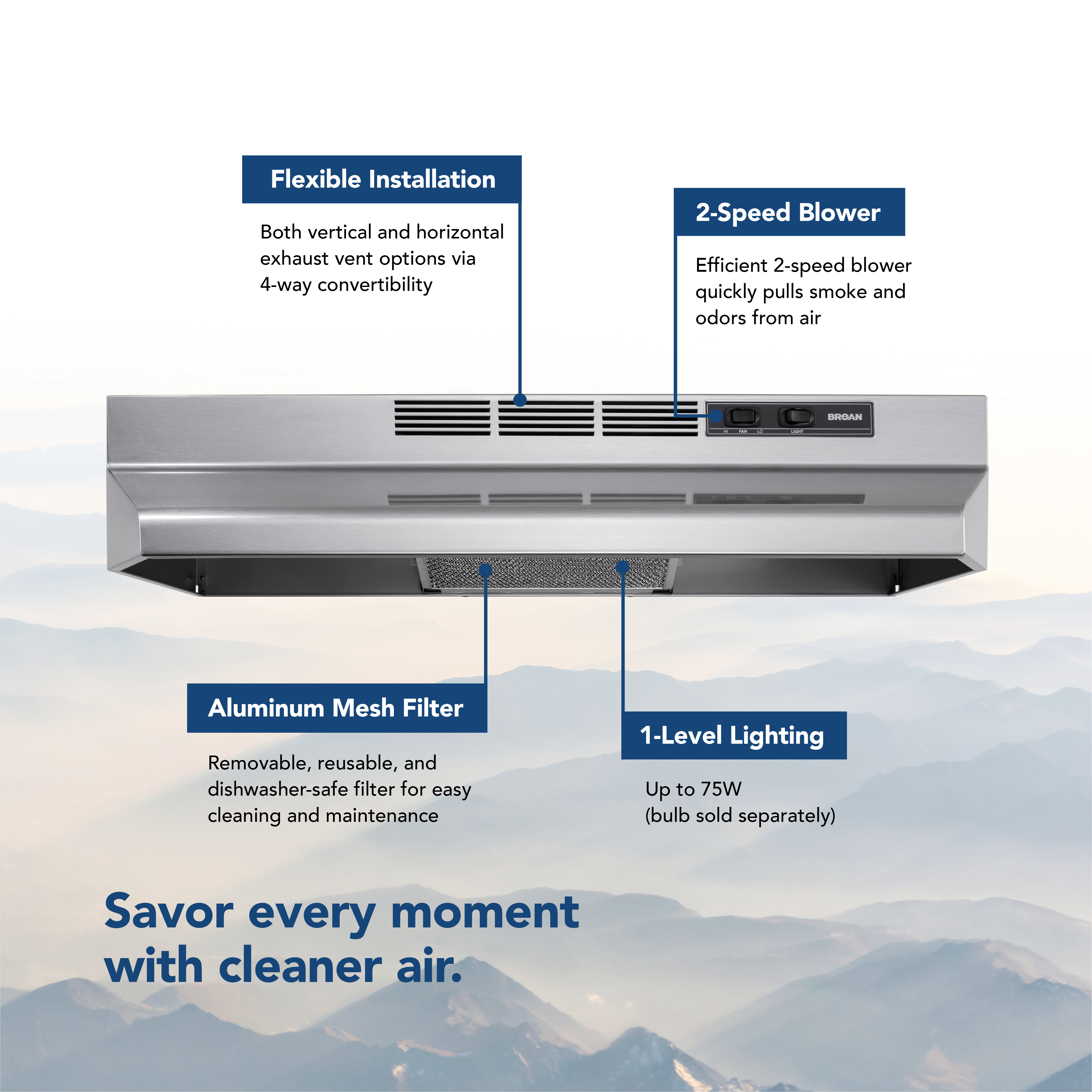 30-Inch Convertible Under-Cabinet Range Hood, 230 MAX Blower CFM view 6
