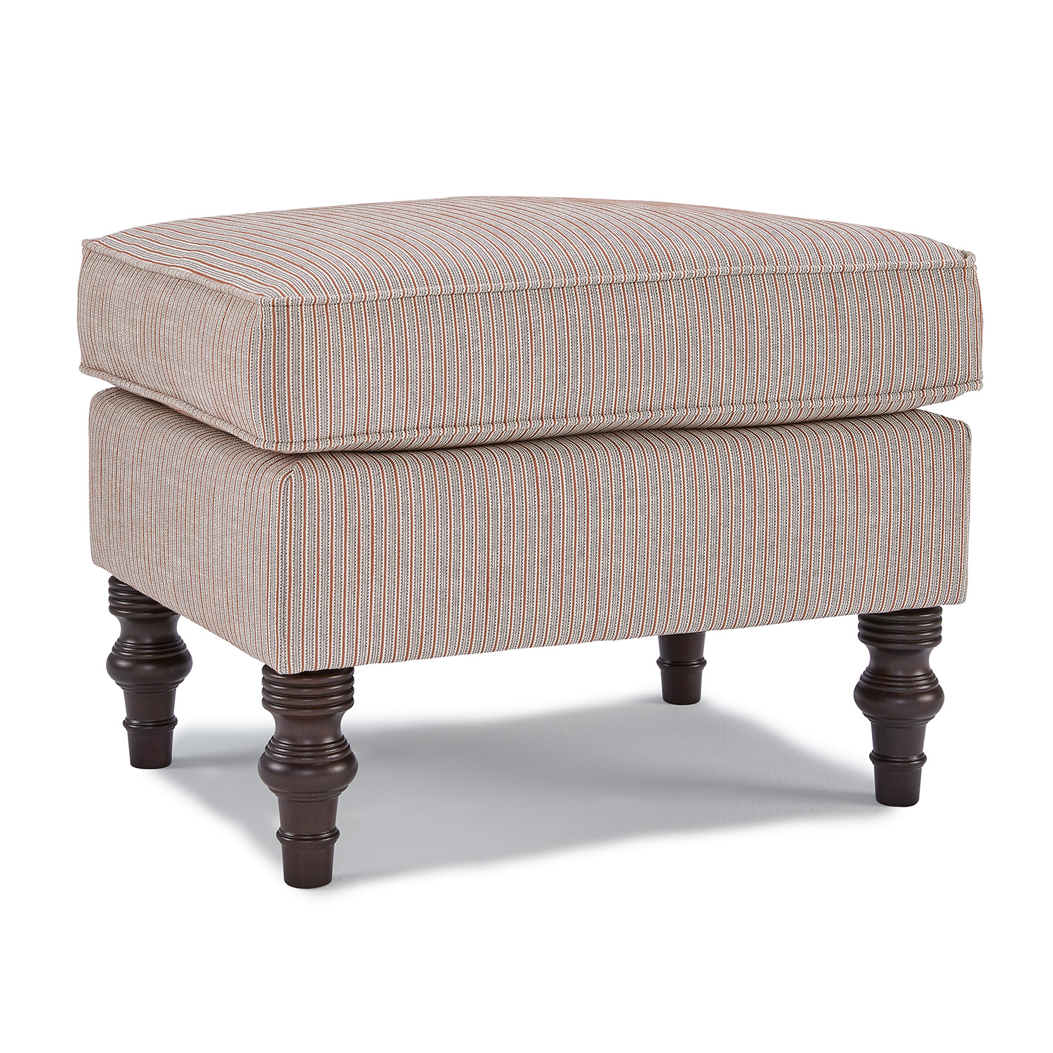 F42dw - Ottoman With Solid Wood, Turned Legs - Dark Walnut - F42DW F42DW