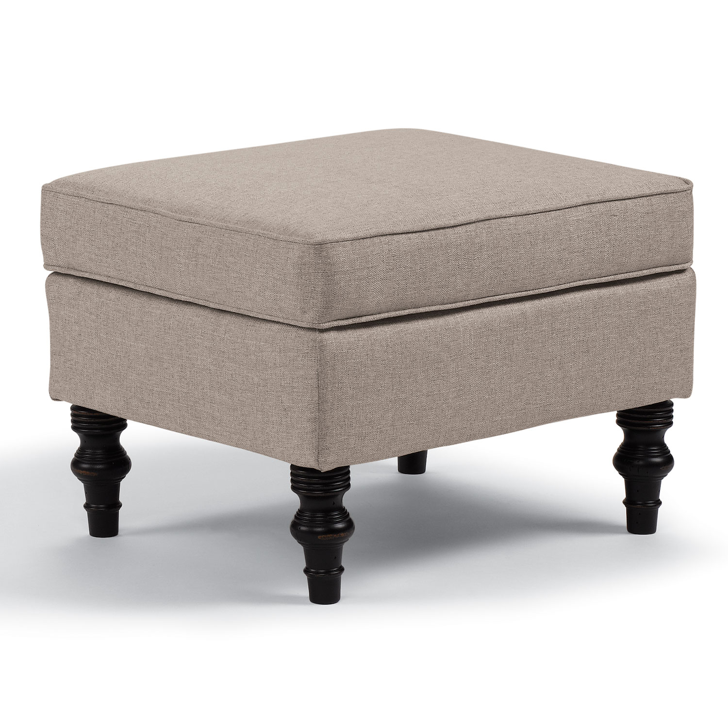 F42dw - Ottoman With Solid Wood, Turned Legs - Dark Walnut - F42DW F42DW