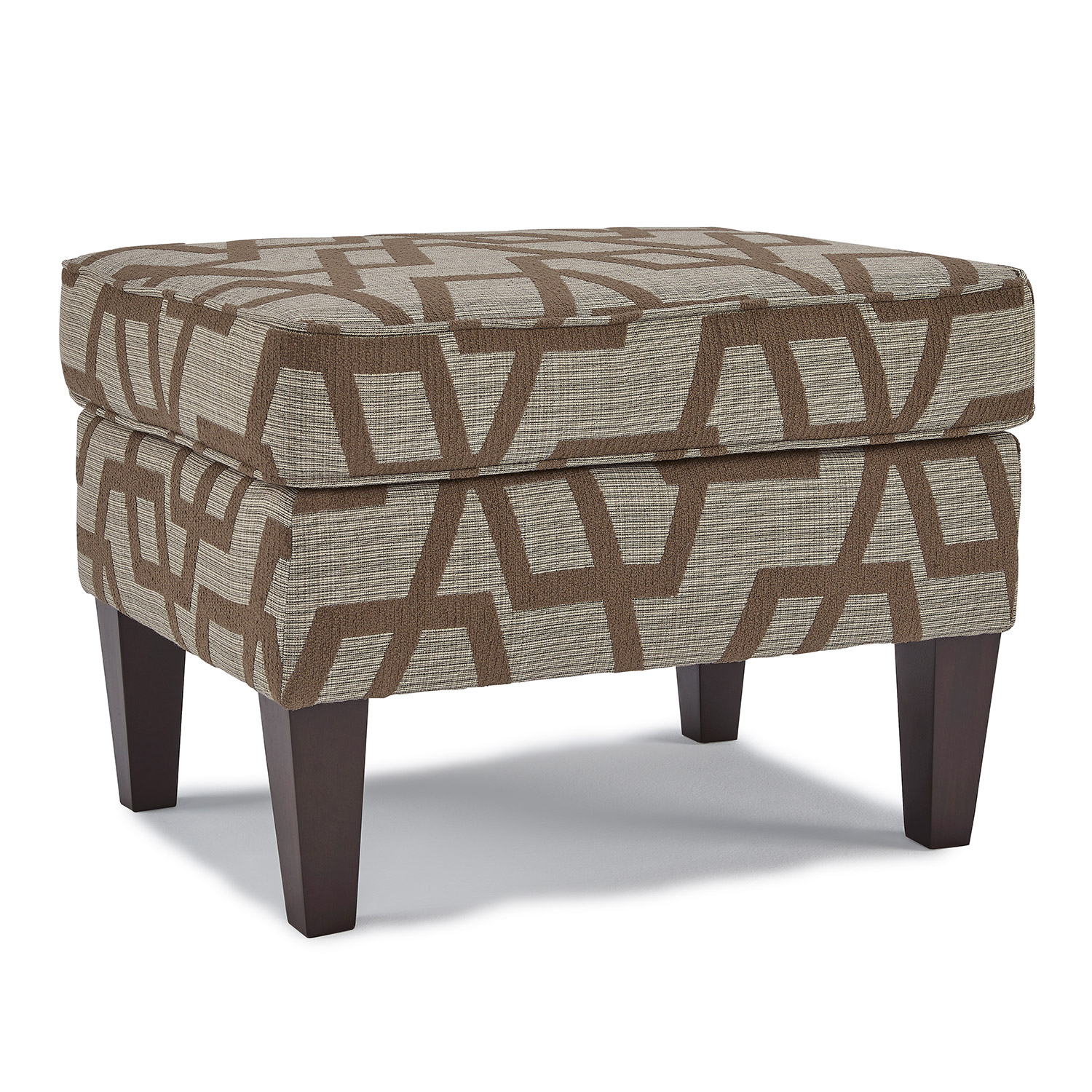 F45dw - Ottoman With Solid Wood, Tapered Legs - Dark Walnut - F45DW F45DW
