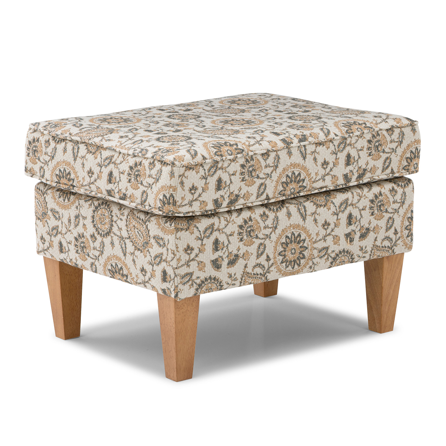 F45dw - Ottoman With Solid Wood, Tapered Legs - Dark Walnut - F45DW F45DW