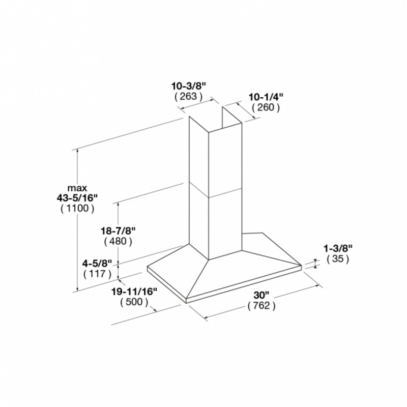 30" CHIMNEY WALL HOOD F4CW30S1