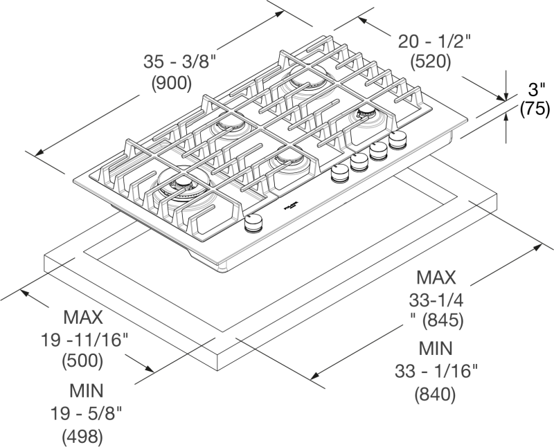 36" GAS COOKTOP F4MEGK36S1