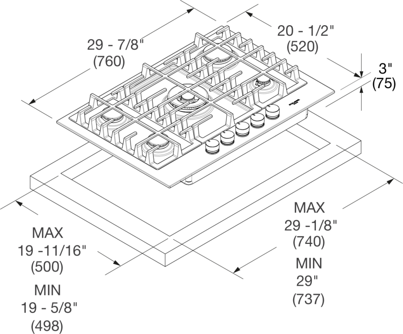 30" GAS COOKTOP F4MGK30MB1