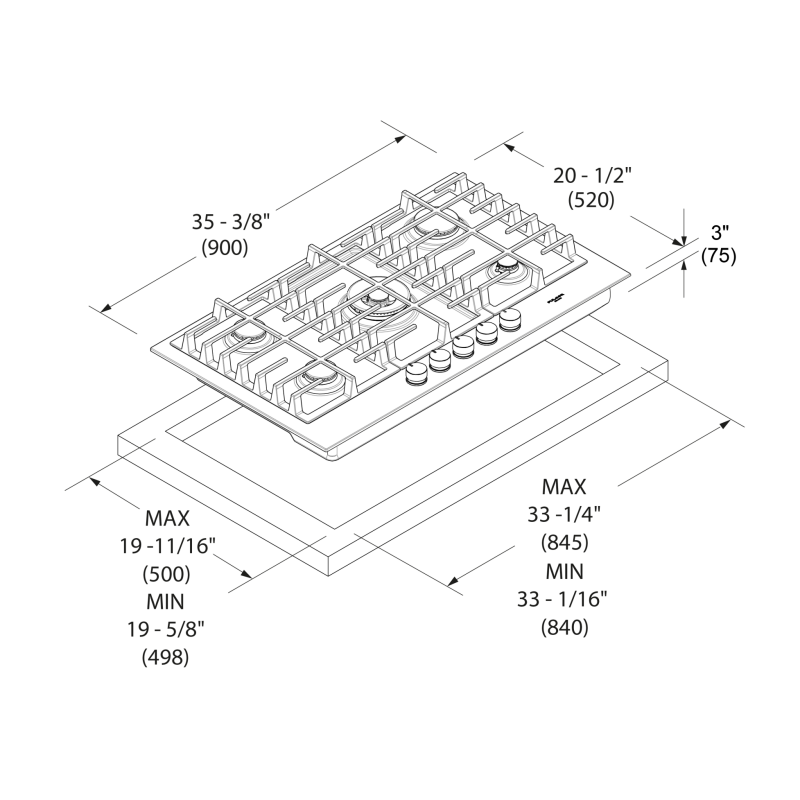 36" GAS COOKTOP F4MTGK36MB1