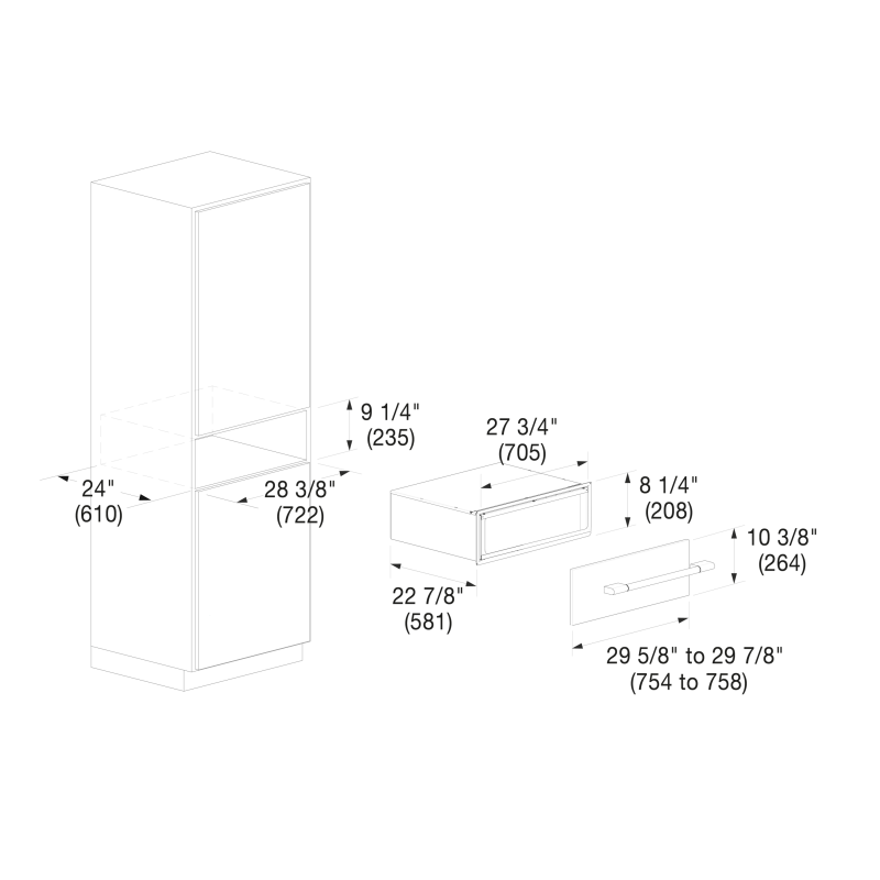 30" OVERLAY WARMING DRAWER F6IWD30O1