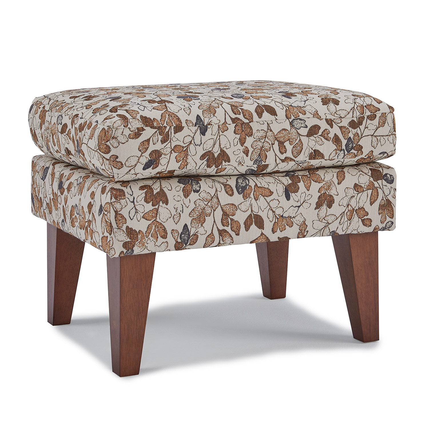 F70dw - Ottoman With Solid Wood, Tapered Legs - Dark Walnut - F70DW F70DW