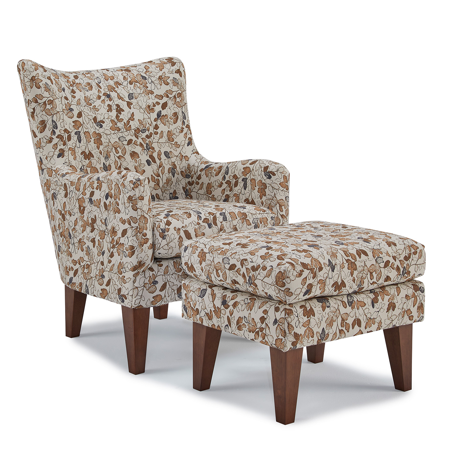 F70dw - Ottoman With Solid Wood, Tapered Legs - Dark Walnut - F70DW F70DW