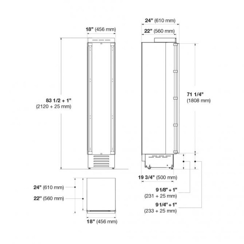 18" BUILT-IN FREEZER COLUMN F7IFC18O1L
