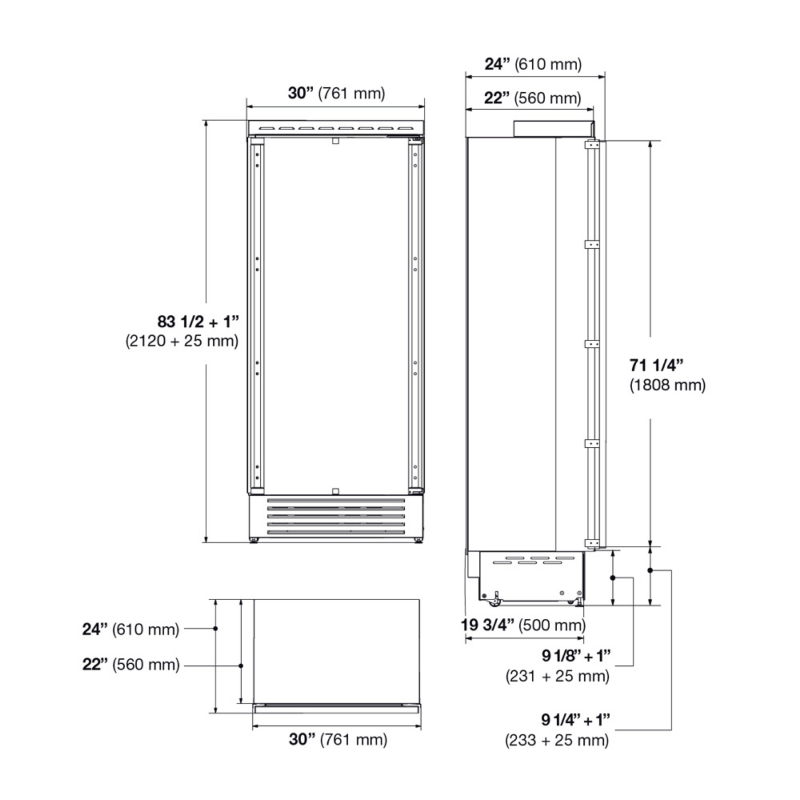 30" BUILT-IN FRIDGE COLUMN F7IRC30O1L