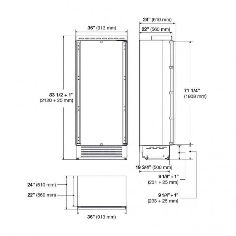 36" BUILT-IN FRIDGE COLUMN F7IRC36O1R
