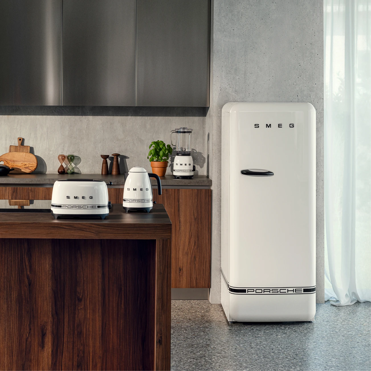 Fridge FAB28 | Carrara White Porsche x SMEG FAB28URDPCW6