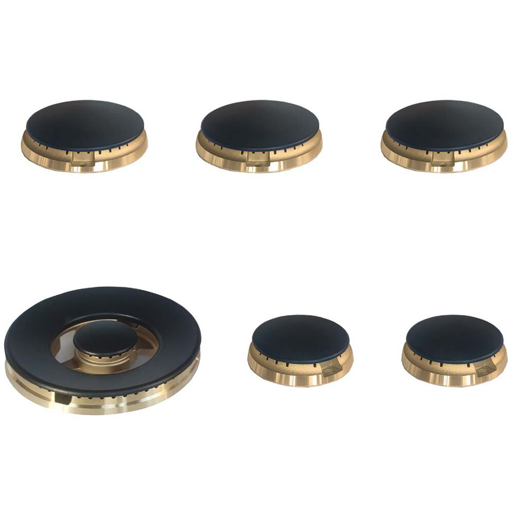 36" Gas Burner Kit: 6 Brass Burners & New Burner Caps FBKIT36