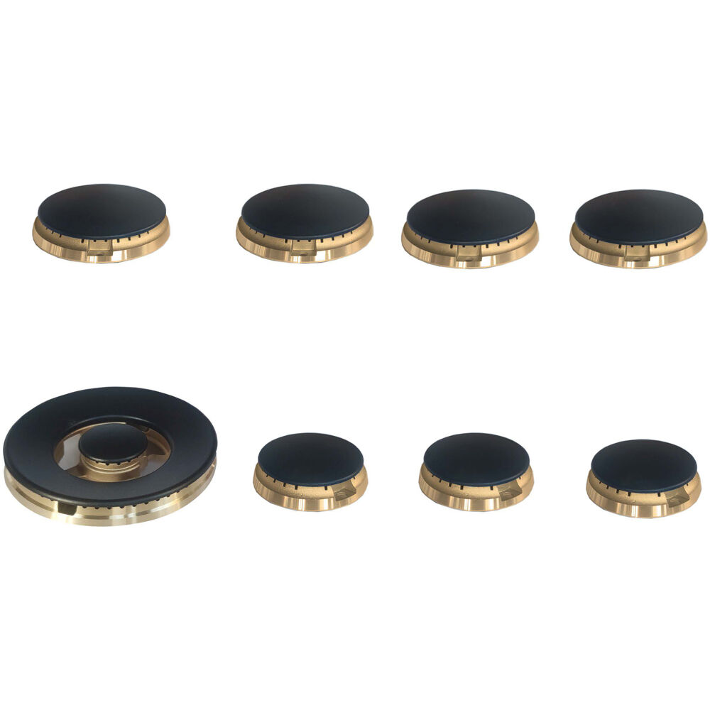 48" Gas Burner Kit: 8 Brass Burners & New Burner Caps FBKIT48