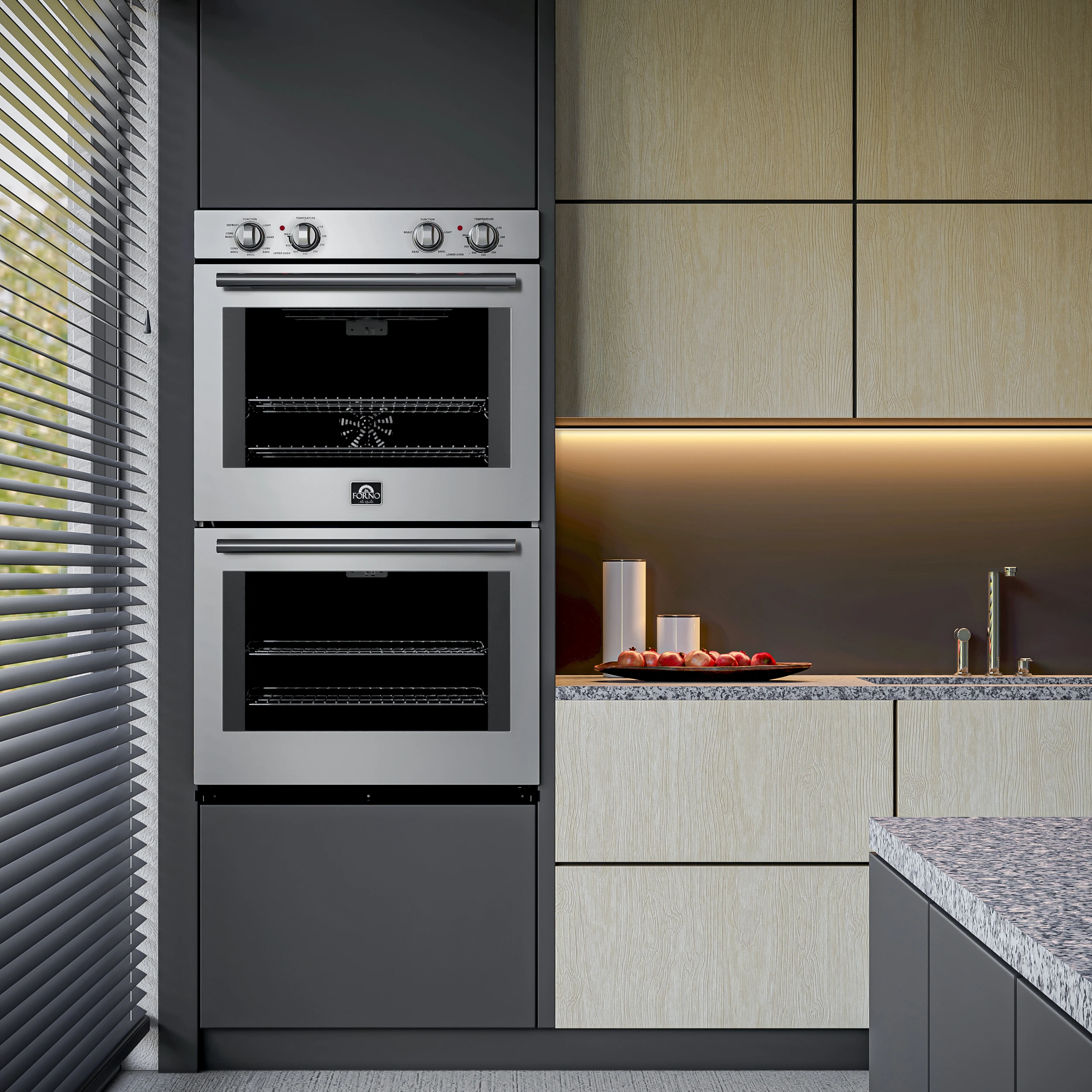 Vomero 30-Inch Double Wall Oven, , 10 cu.ft Total Capacity, 7100W Convection, Mechanical Controls, Self-Cleaning Function FBOEL132430