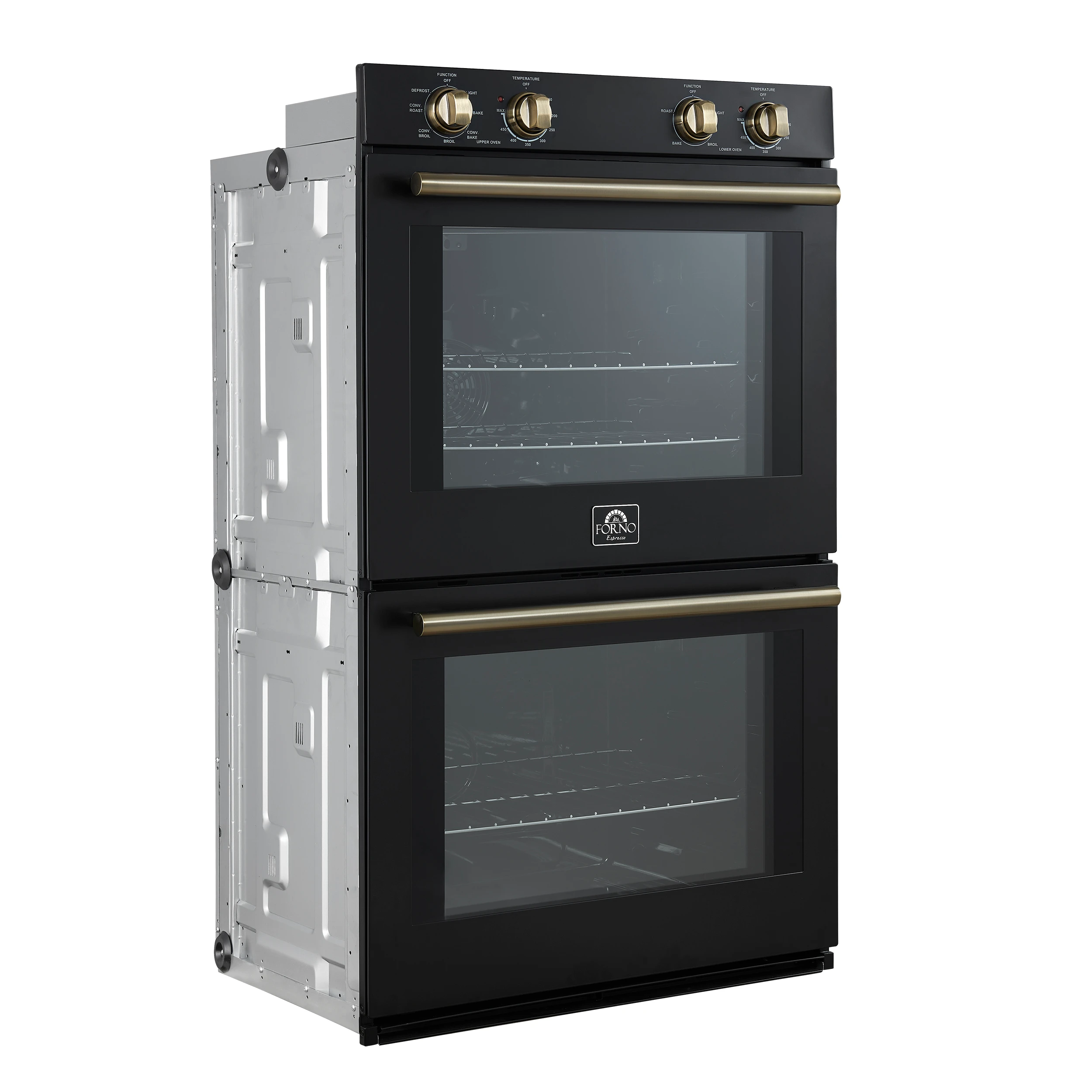 Vomero 30-Inch Double Wall Oven, , 10 cu.ft Total Capacity, 7100W Convection, Mechanical Controls, Manuel Steam Clean FBOEL132430BLK