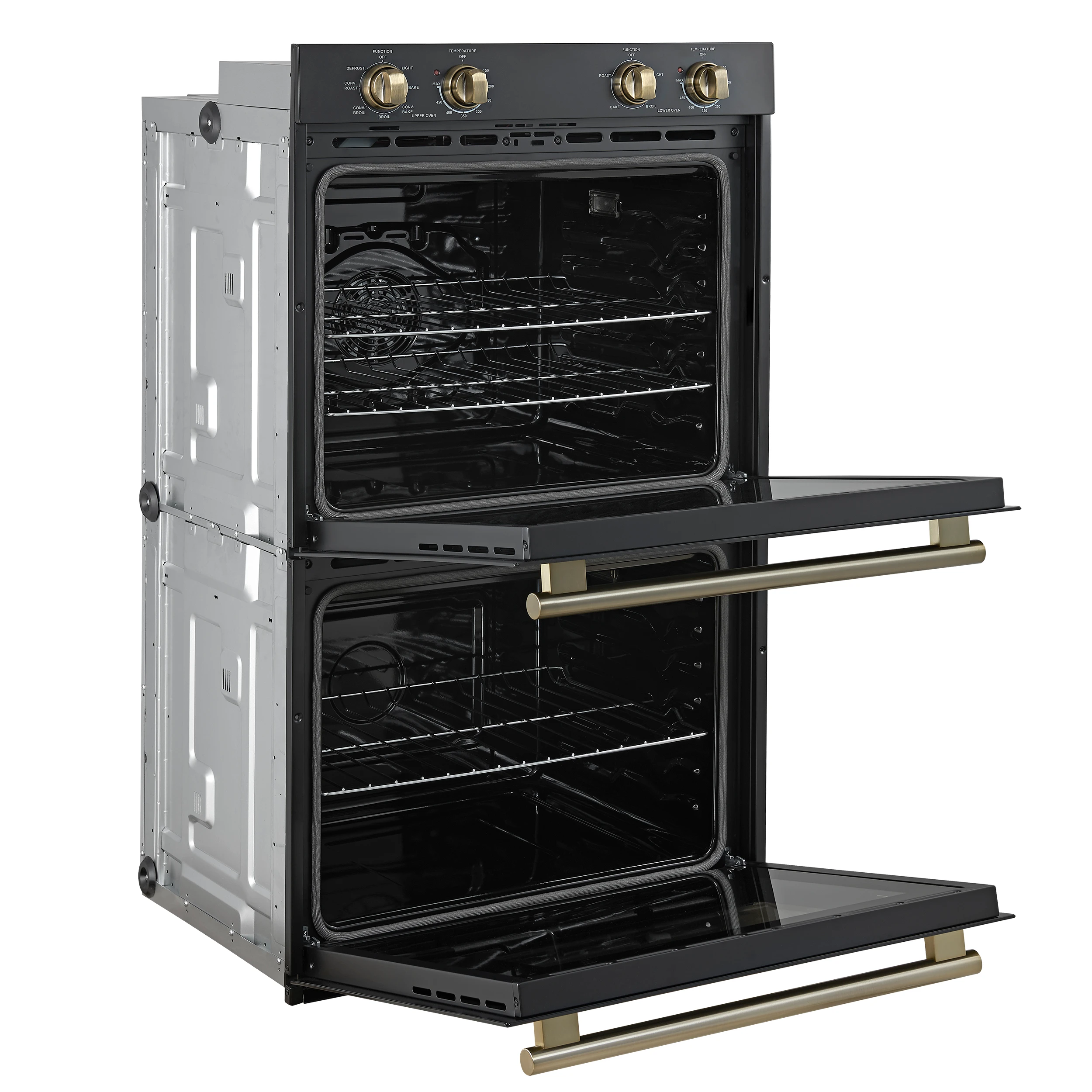 Vomero 30-Inch Double Wall Oven, , 10 cu.ft Total Capacity, 7100W Convection, Mechanical Controls, Manuel Steam Clean FBOEL132430BLK