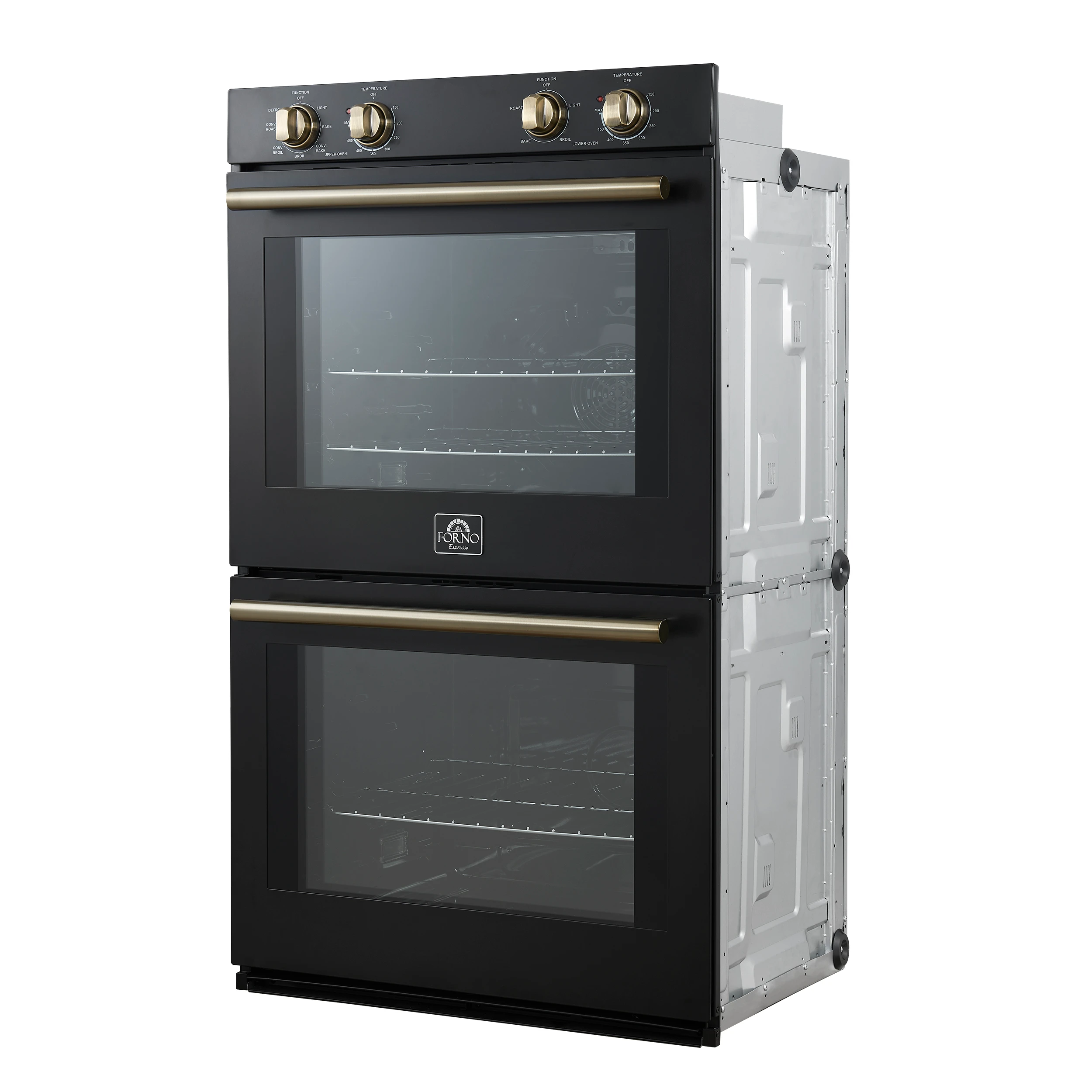 Vomero 30-Inch Double Wall Oven, , 10 cu.ft Total Capacity, 7100W Convection, Mechanical Controls, Manuel Steam Clean FBOEL132430BLK