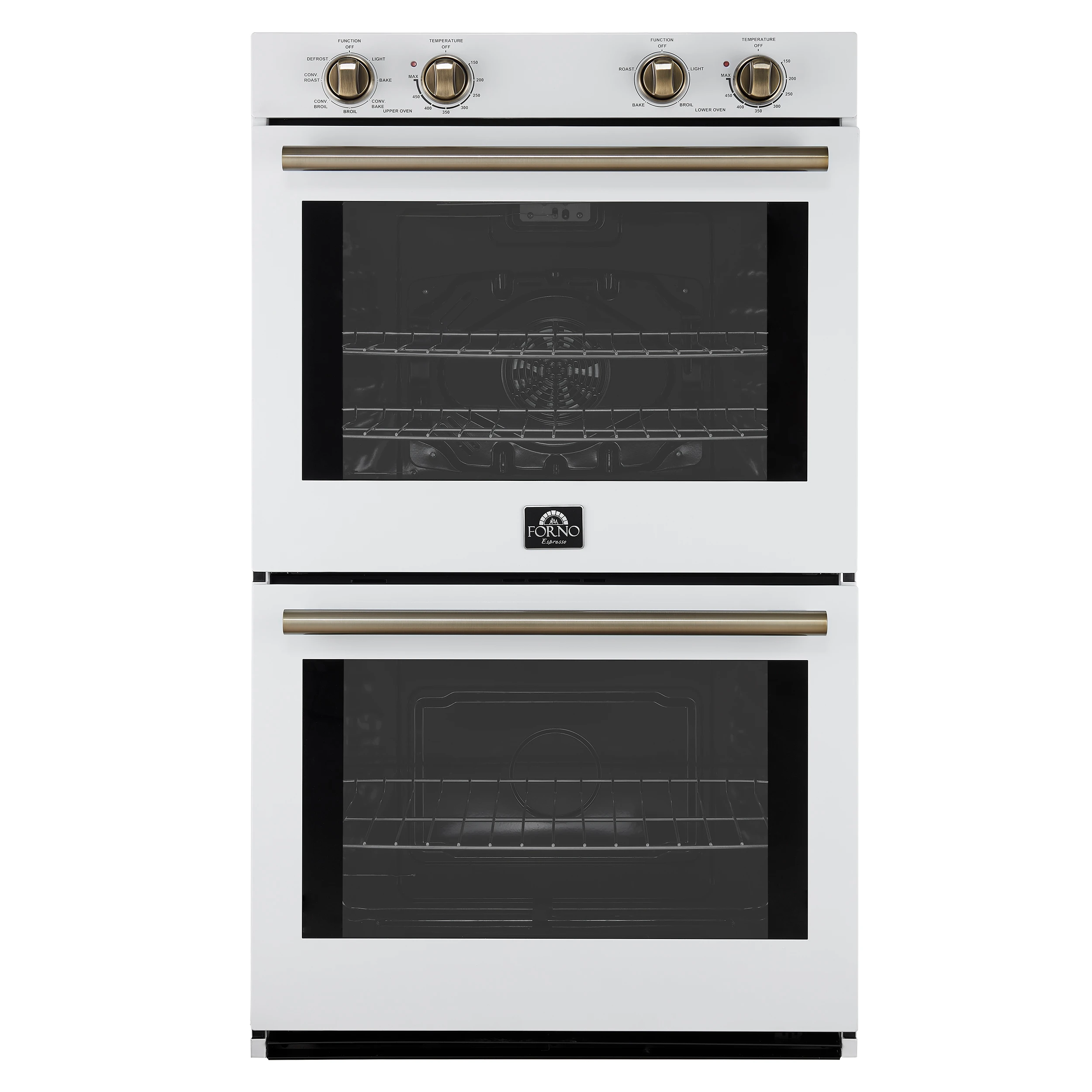 Vomero 30-Inch Double Wall Oven, , 10 cu.ft Total Capacity, 7100W Convection, Mechanical Controls, Manuel Steam Clean FBOEL132430WHT