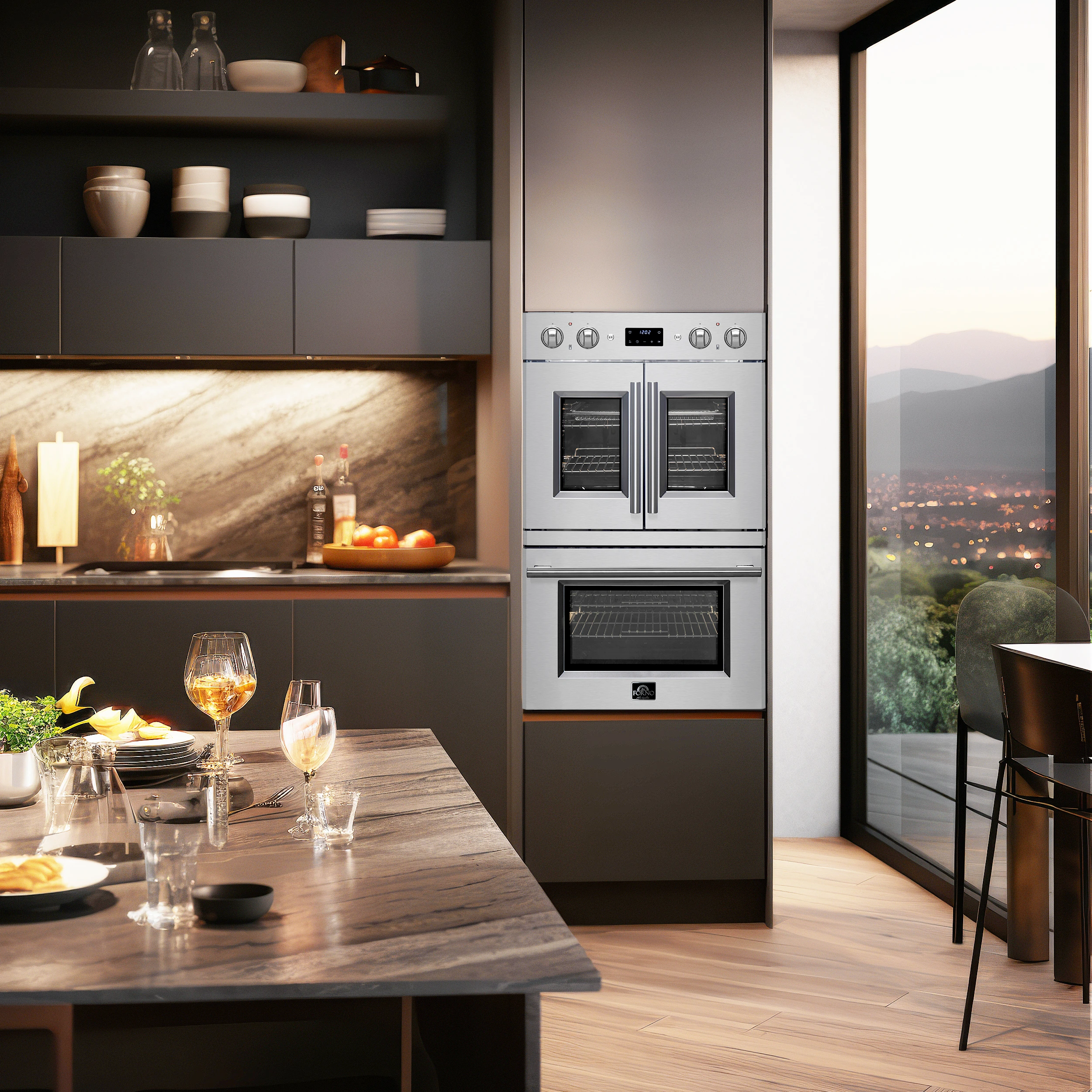 Asti 30-Inch Double Electric Wall Oven with Upper French Doors in , 7.36 cu. ft. Dual True Convection, 7,200W, Air Fry, Sous Vide, Self-Clean FBOEL134030