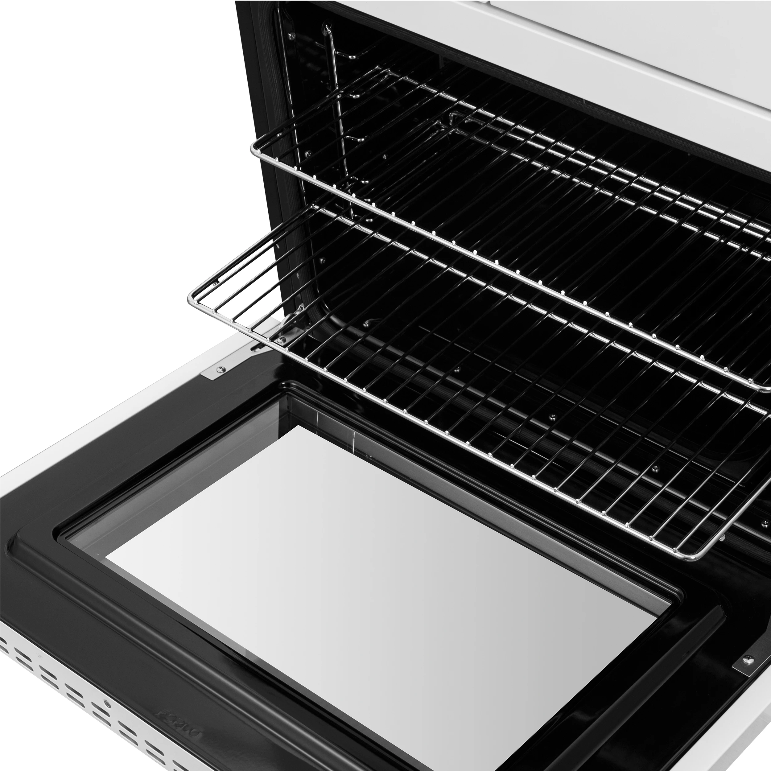 Asti 30-Inch Double Electric Wall Oven with Upper French Doors in & Antique Brass, 7.36 cu. ft. Dual True Convection, 7,200W, Air Fry, Sous Vide, Self-Clean FBOEL134030WHT