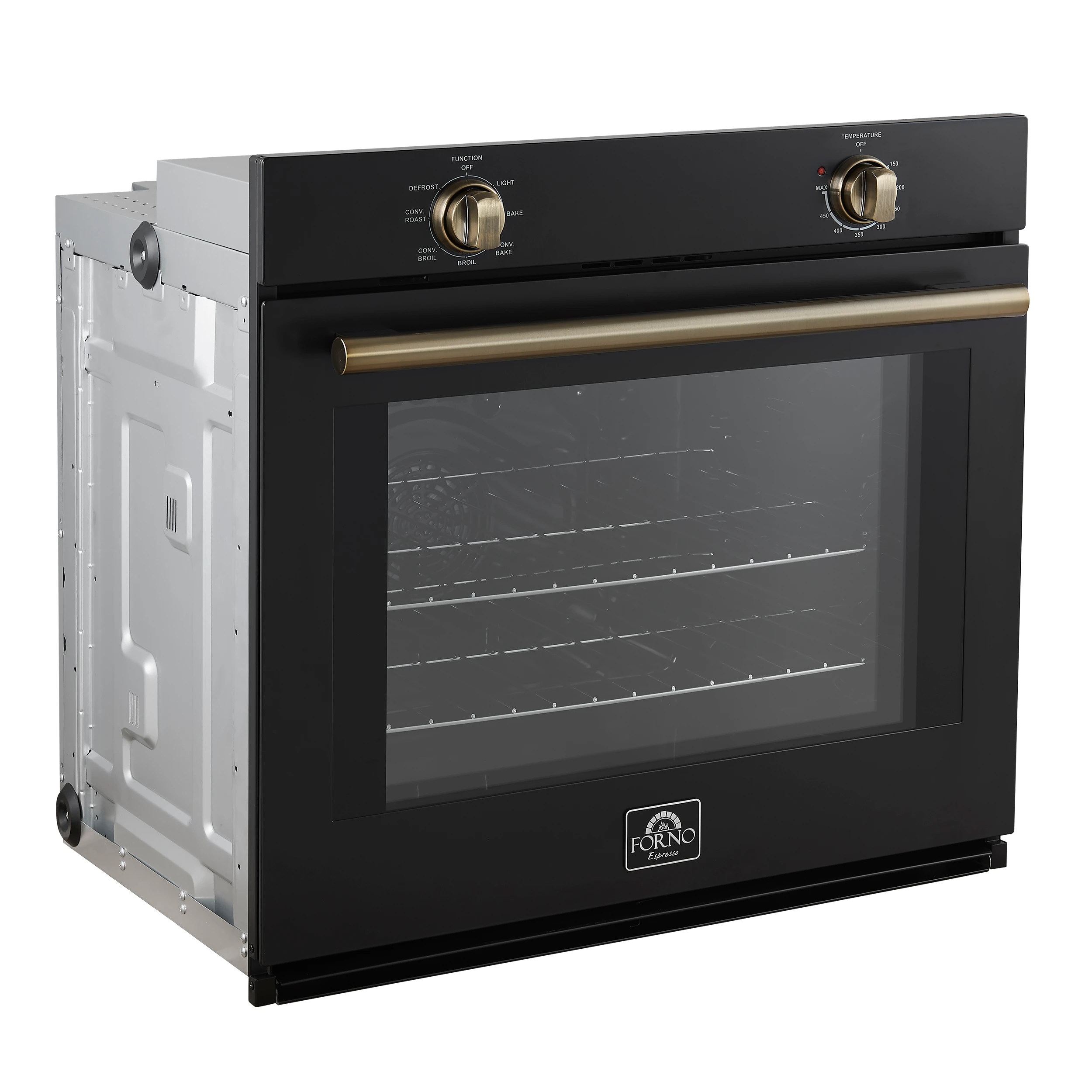 Vomero 30-Inch Wall Oven, , 5 cu.ft Capacity, 3550 Watts Convection, Mechanical Controls, Manuel Steam Clean FBOEL137030BLK