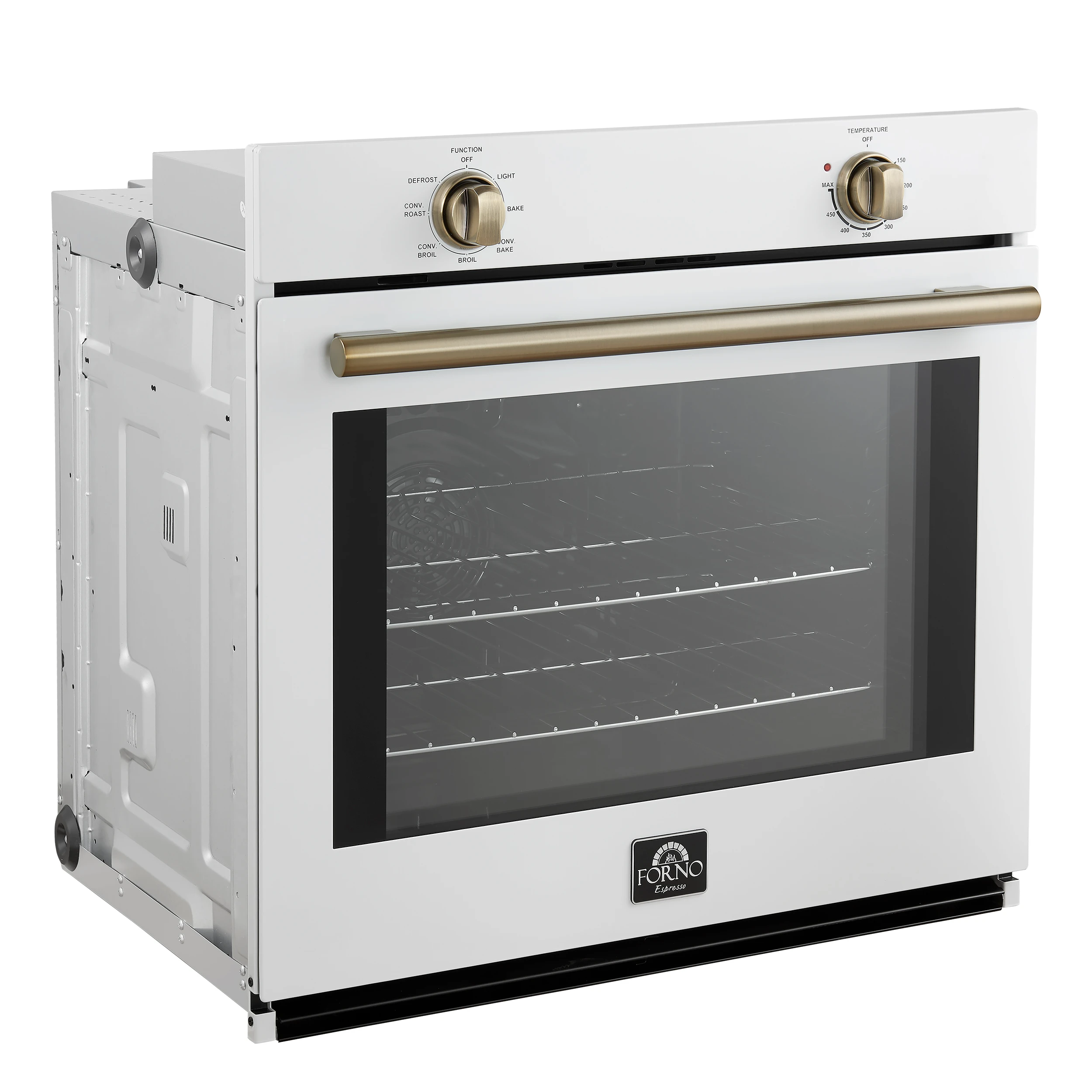 Vomero 30-Inch Wall Oven, , 5 cu.ft Capacity, 3550 Watts Convection, Mechanical Controls, Manuel Steam Clean FBOEL137030WHT