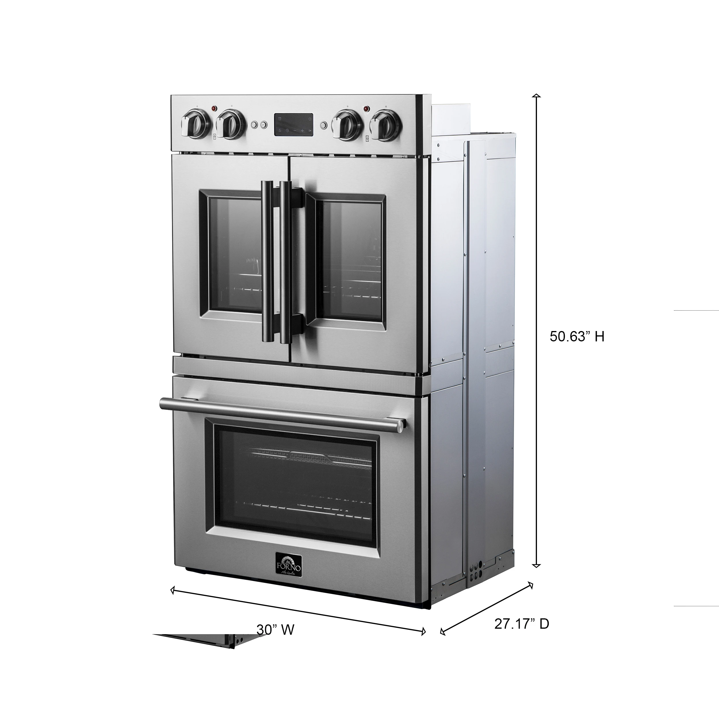 Gallico 30-Inch Electric French Door Double Oven, , Convection Cooking, Touch Control Panel, Self-Cleaning Function FBOEL138830
