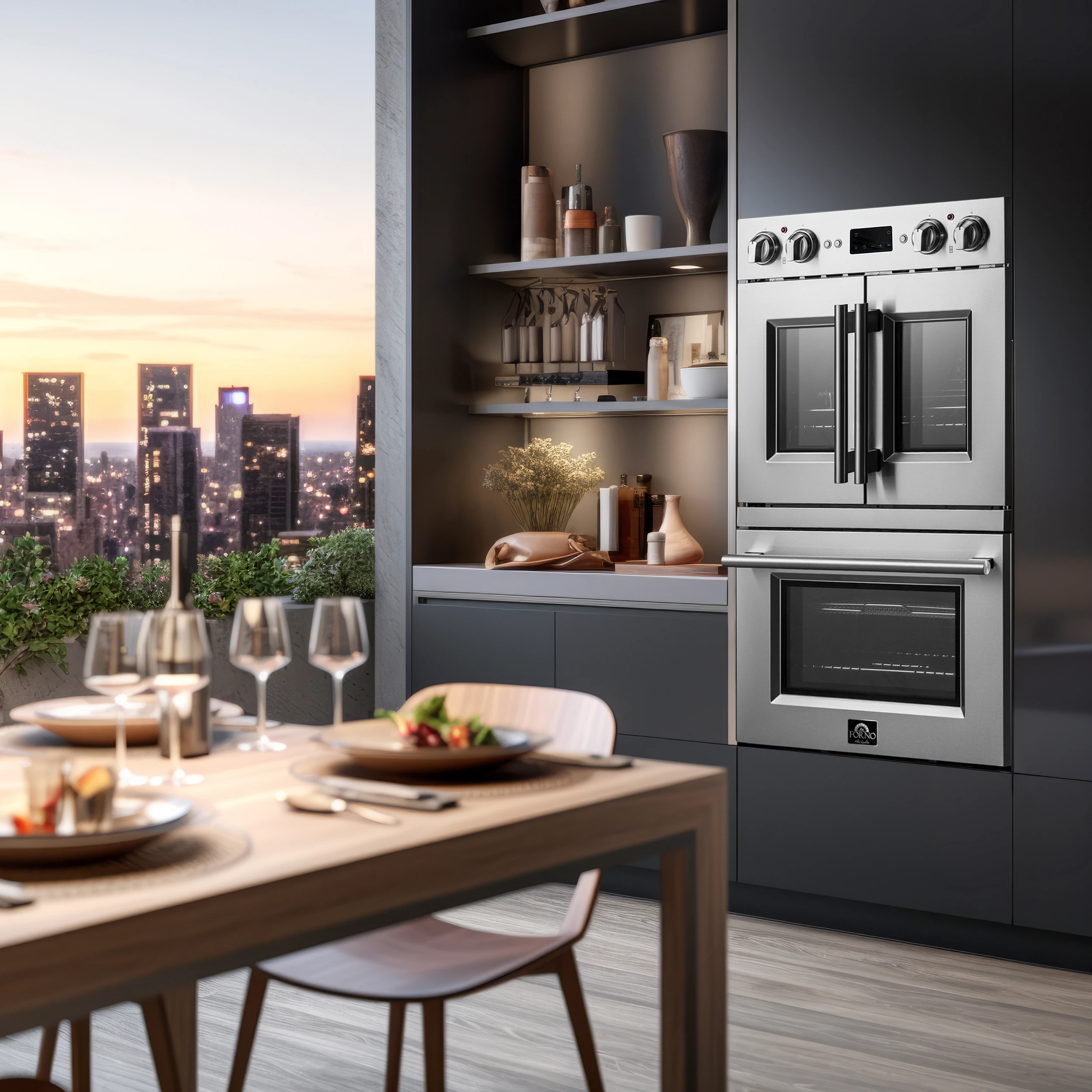Gallico 30-Inch Electric French Door Double Oven, , Convection Cooking, Touch Control Panel, Self-Cleaning Function FBOEL138830