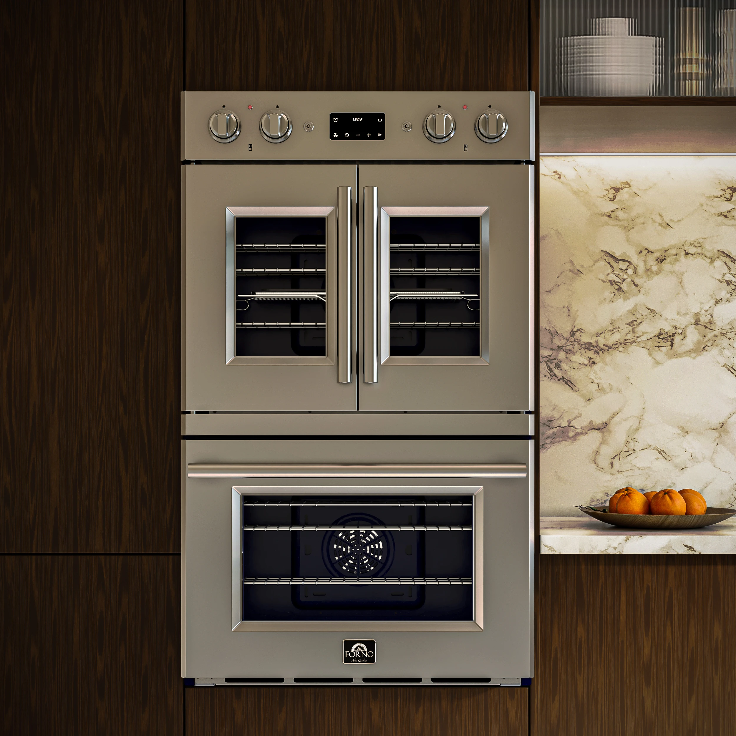 Gallico 30-Inch Electric French Door Double Oven, , Convection Cooking, Touch Control Panel, Self-Cleaning Function FBOEL138830