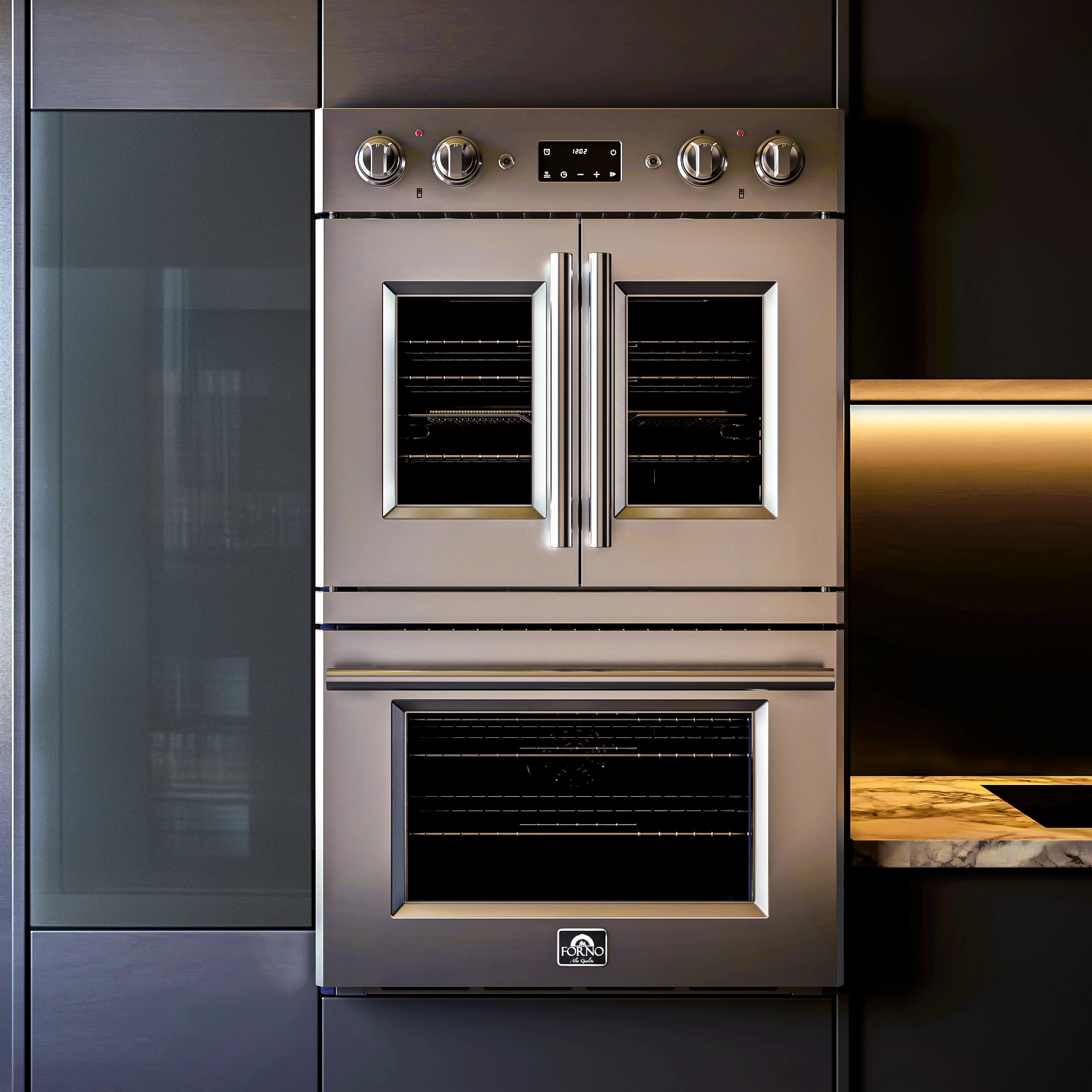 Gallico 30-Inch Electric French Door Double Oven, , Convection Cooking, Touch Control Panel, Self-Cleaning Function FBOEL138830