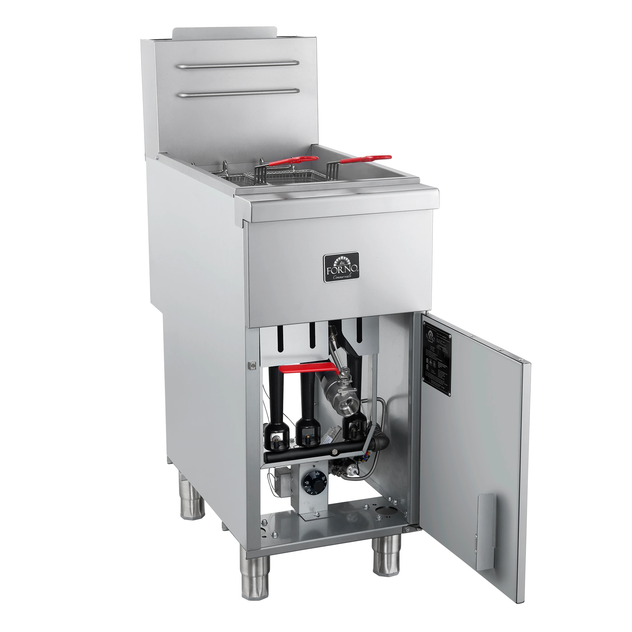 Commerciale Propane Gas Deep Fryer, 3 Burners 90,000 BTU, 40 lbs Oil Capacity FCMGF0016