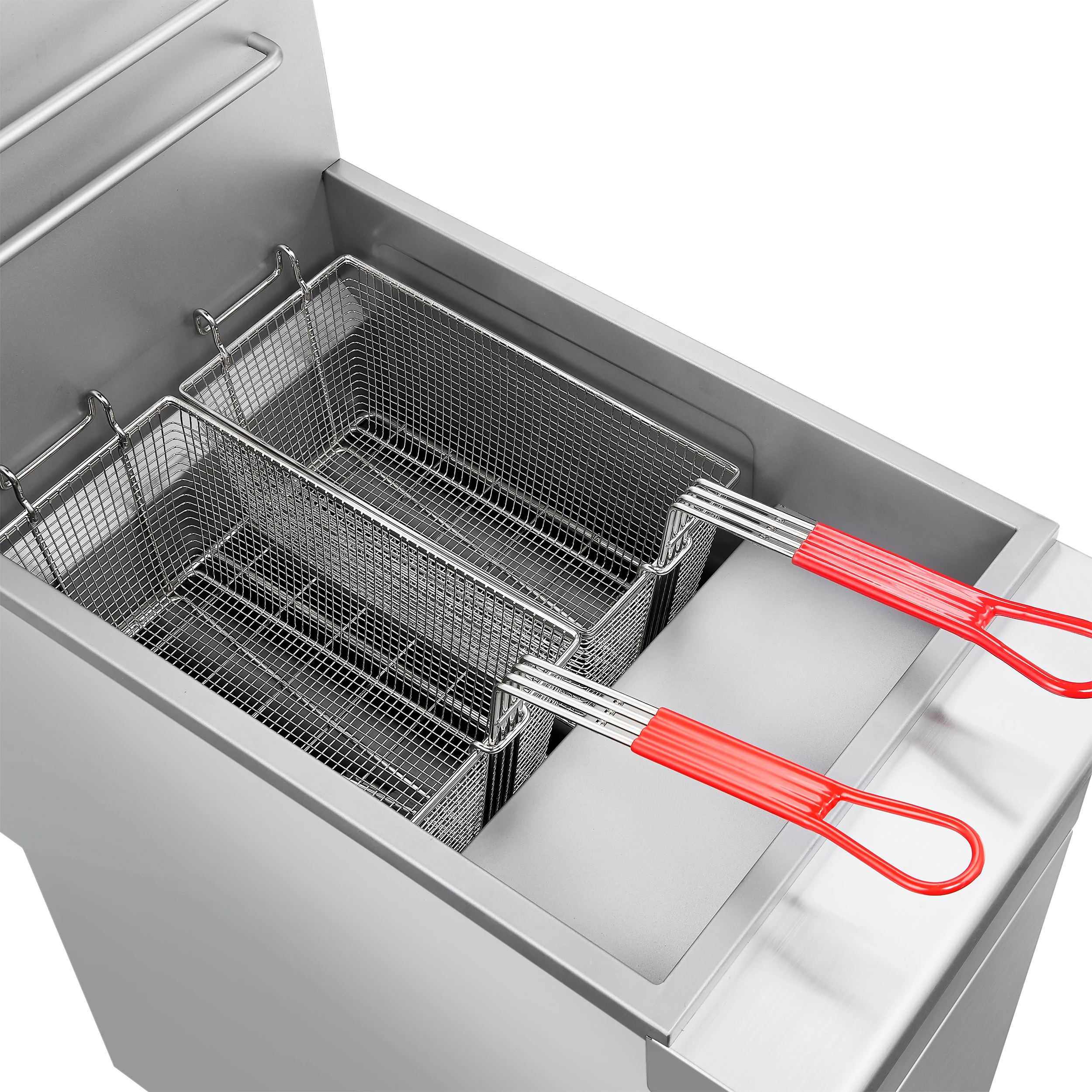 Commerciale Propane Gas Deep Fryer, 3 Burners 90,000 BTU, 40 lbs Oil Capacity FCMGF0016