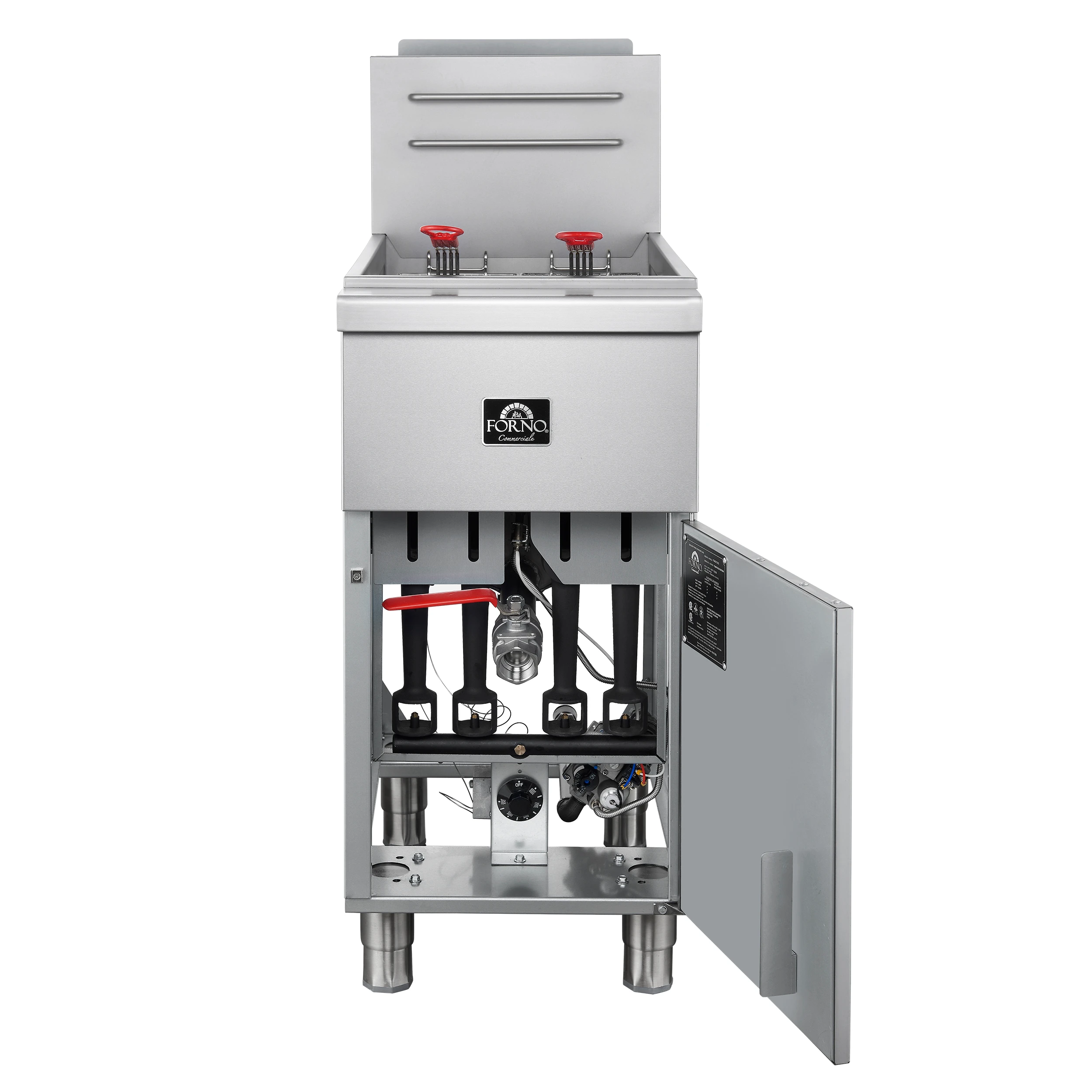 Commerciale Natural Gas Deep Fryer, 4 Burners 120,000 BTU, 50 lbs Oil Capacity FCMGF0023