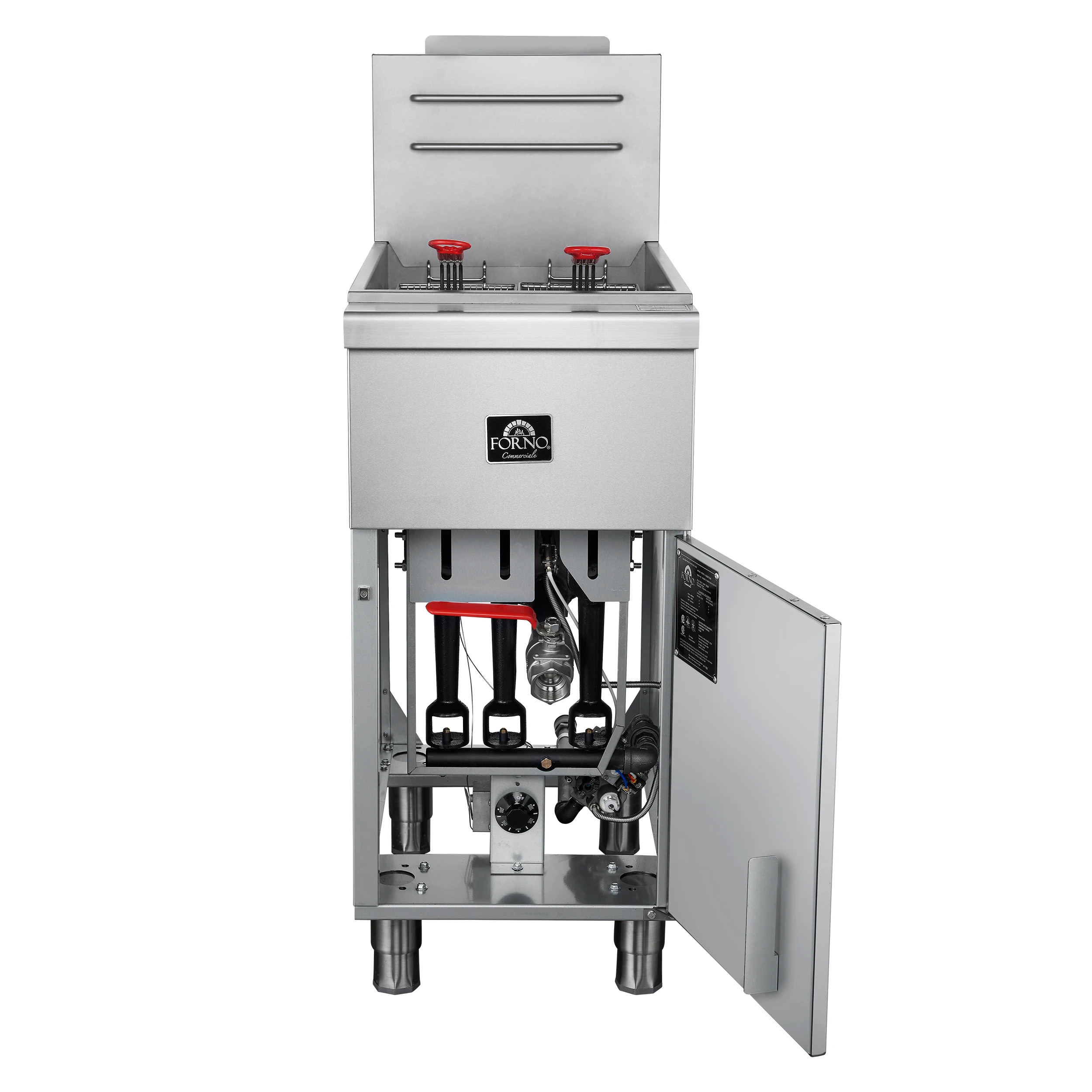 Commerciale Propane Gas Deep Fryer, 4 Burners 120,000 BTU, 50 lbs Oil Capacity, Millivolt Control FCMGF0030