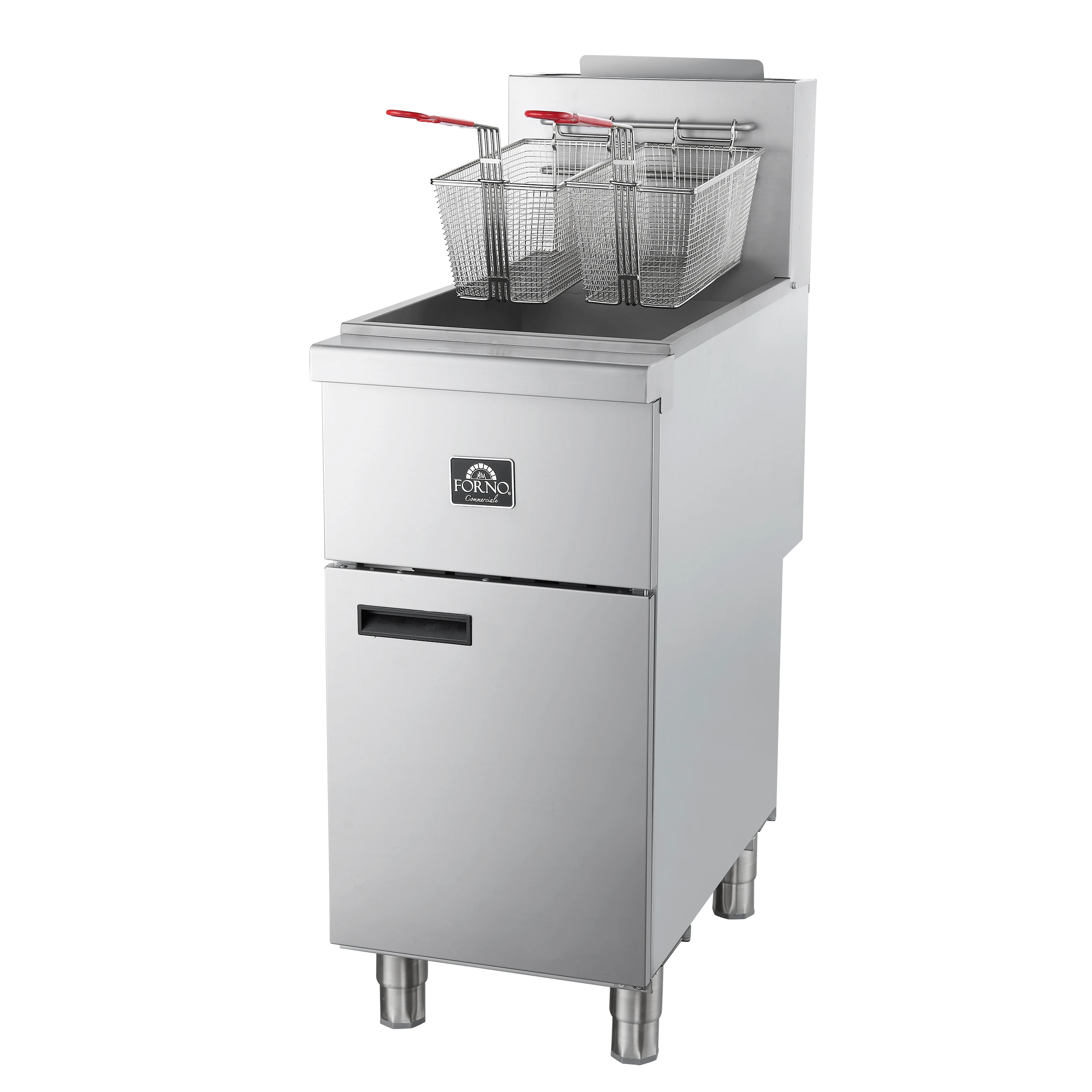 Commerciale Propane Gas Deep Fryer, 4 Burners 120,000 BTU, 50 lbs Oil Capacity, Millivolt Control FCMGF0030