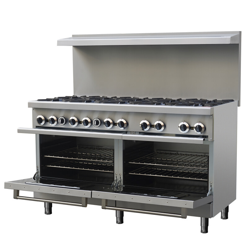 Commerciale 60 Inch Gas Range, 10 Burners 300,000 BTU Total, 9.3 cu.ft. Ovens FCMGR009360