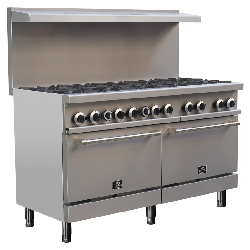 Commerciale 60 Inch Gas Range, 10 Burners 300,000 BTU Total, 9.3 cu.ft. Ovens FCMGR009360