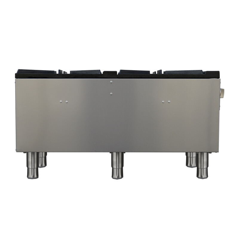 Commerciale gas stock pot range, 2 powerful 3-ring burners, 160,000 BTU, durable stainless steel, heavy-duty cast iron grates FCMSP009418