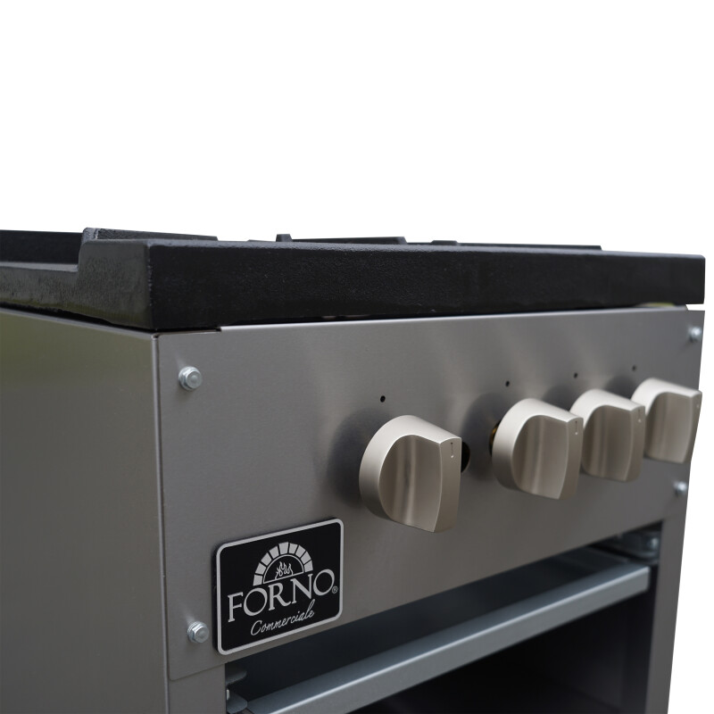 Commerciale gas stock pot range, 2 powerful 3-ring burners, 160,000 BTU, durable stainless steel, heavy-duty cast iron grates FCMSP009418