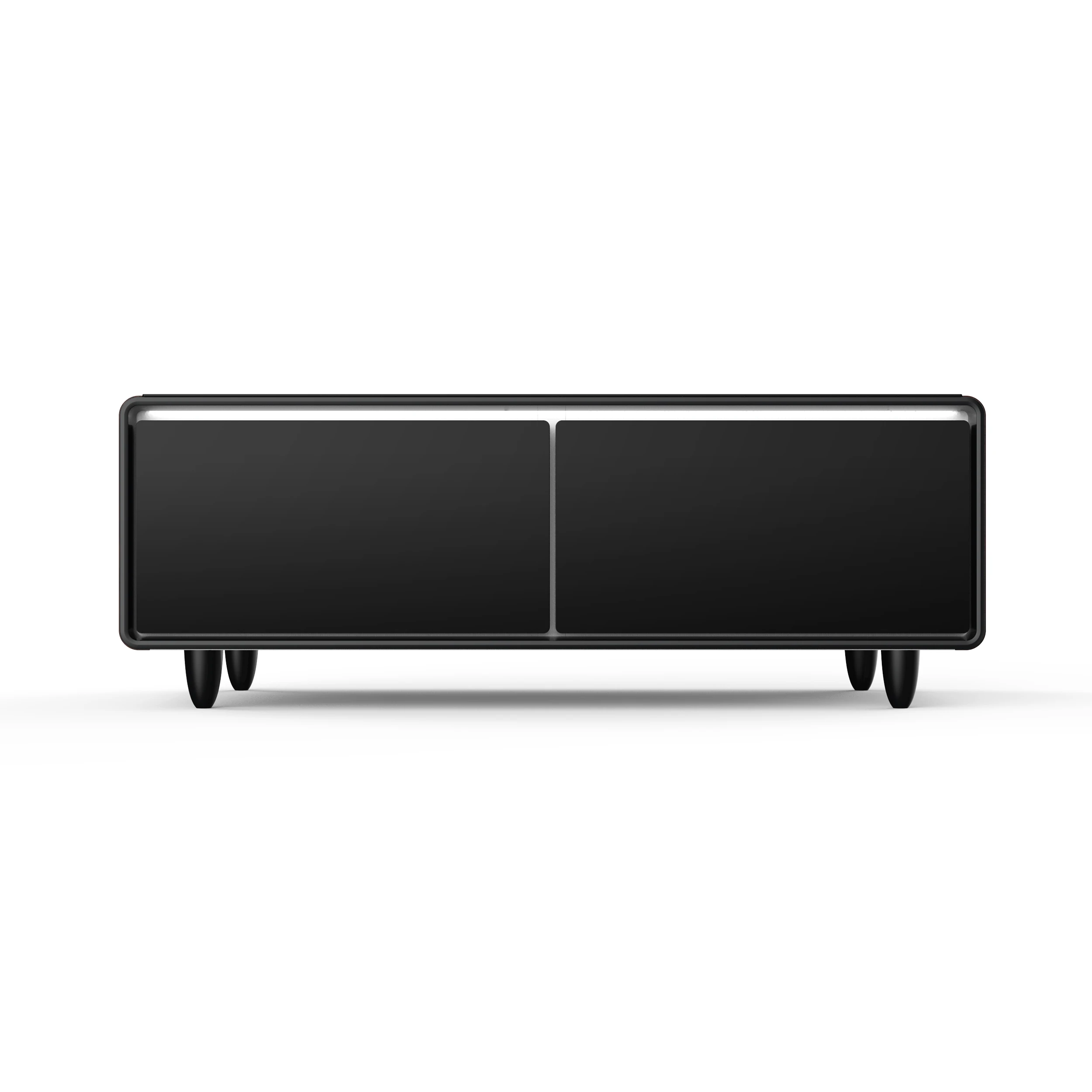 Evoluto Tavolo 51-Inch Black Smart Coffee Table – Dual Refrigerator Drawers, Bluetooth 5.0 Audio, Wireless Charging & RGB Ambient Light FCTFR700651BLK