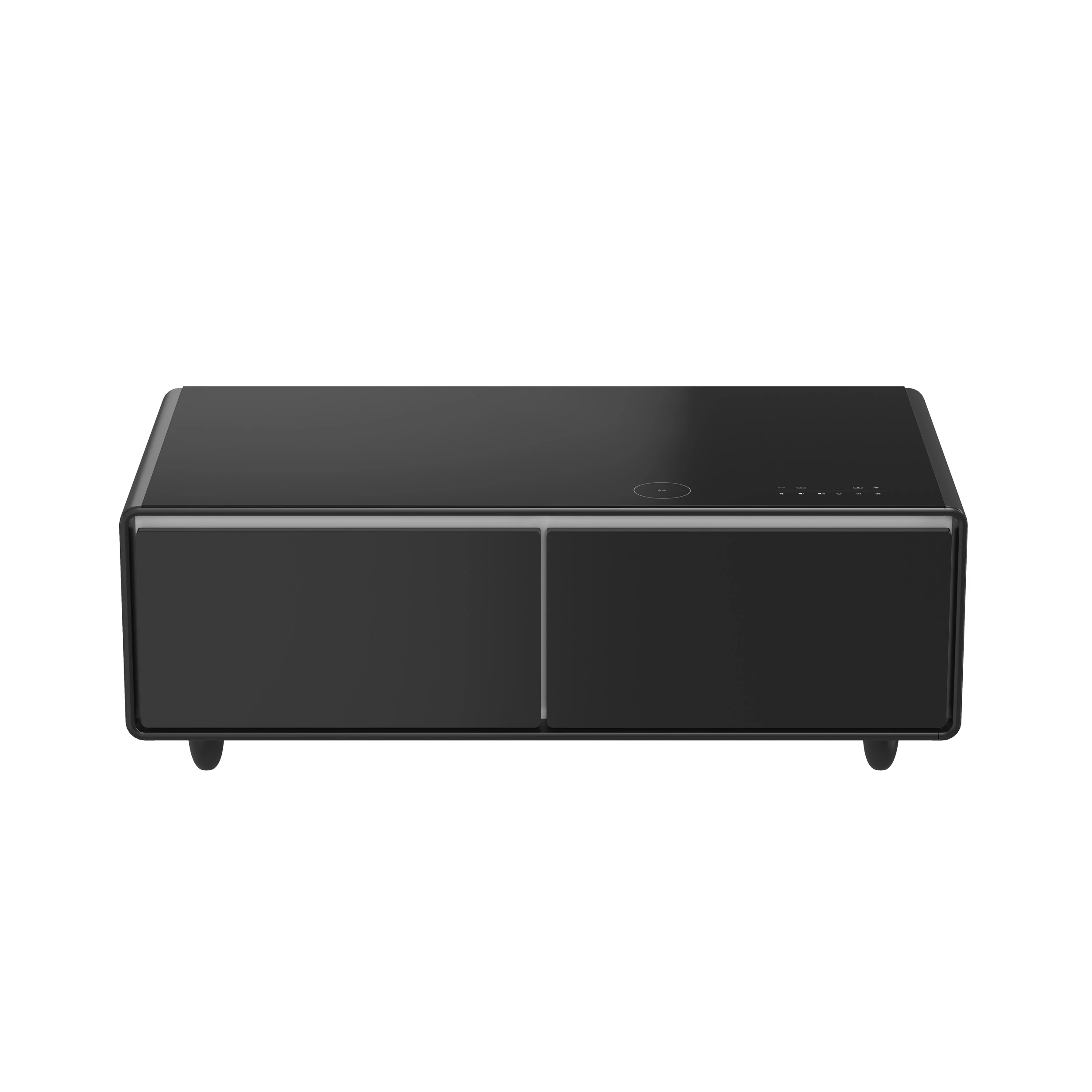 Evoluto Tavolo 51-Inch Black Smart Coffee Table – Dual Refrigerator Drawers, Bluetooth 5.0 Audio, Wireless Charging & RGB Ambient Light FCTFR700651BLK