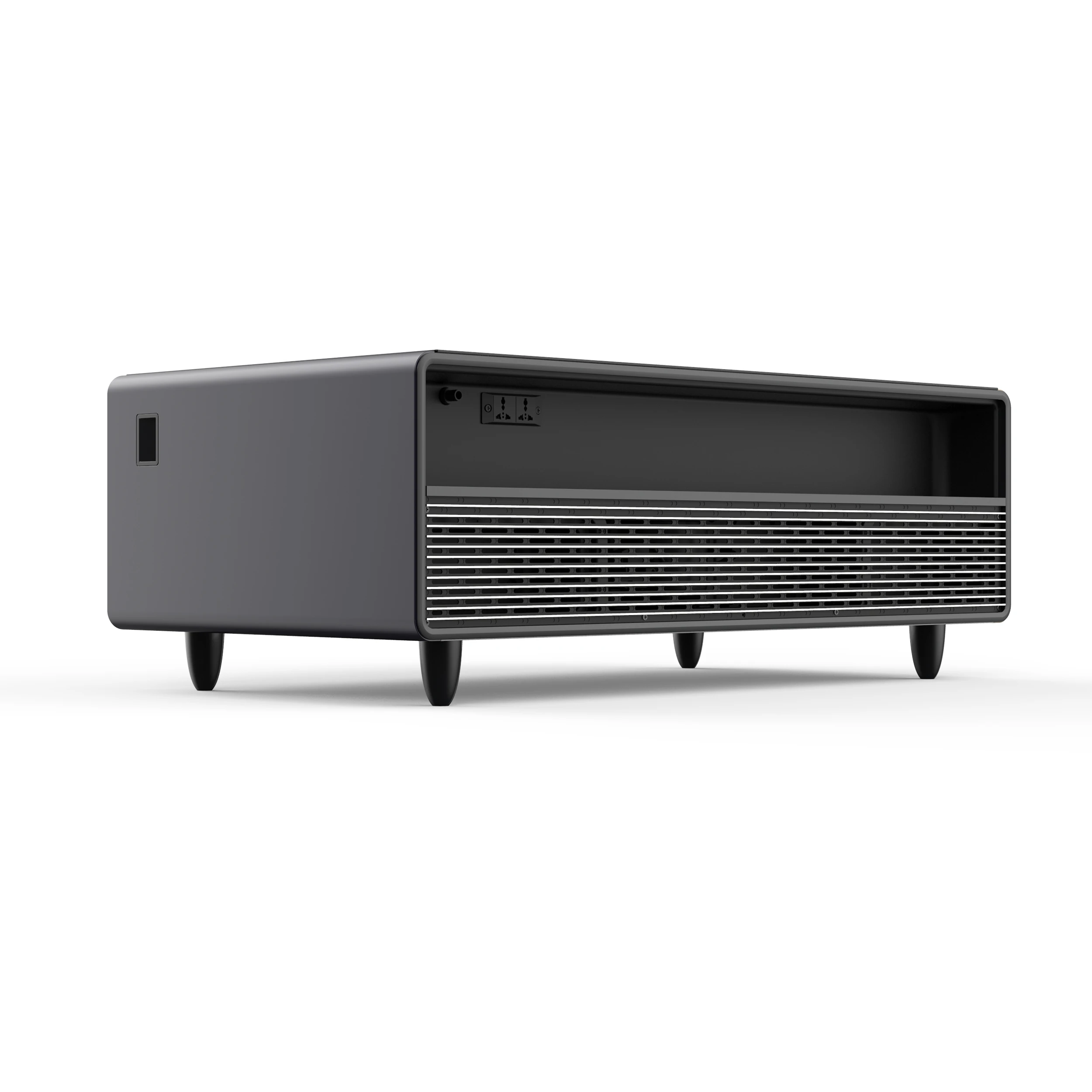 Evoluto Tavolo 51-Inch Black Smart Coffee Table – Dual Refrigerator Drawers, Bluetooth 5.0 Audio, Wireless Charging & RGB Ambient Light FCTFR700651BLK