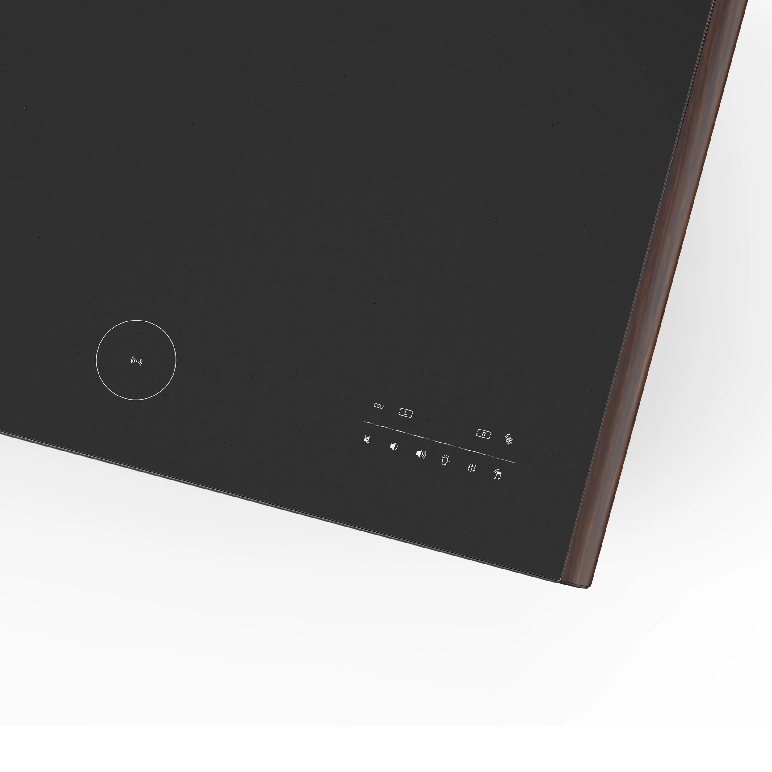 Evoluto Tavolo 51-Inch Smart Coffee Table with Wood-Accent Sides – Dual Cooling Zones, Wireless Charging Pad & Built-In Bluetooth Speakers FCTFR700651WD
